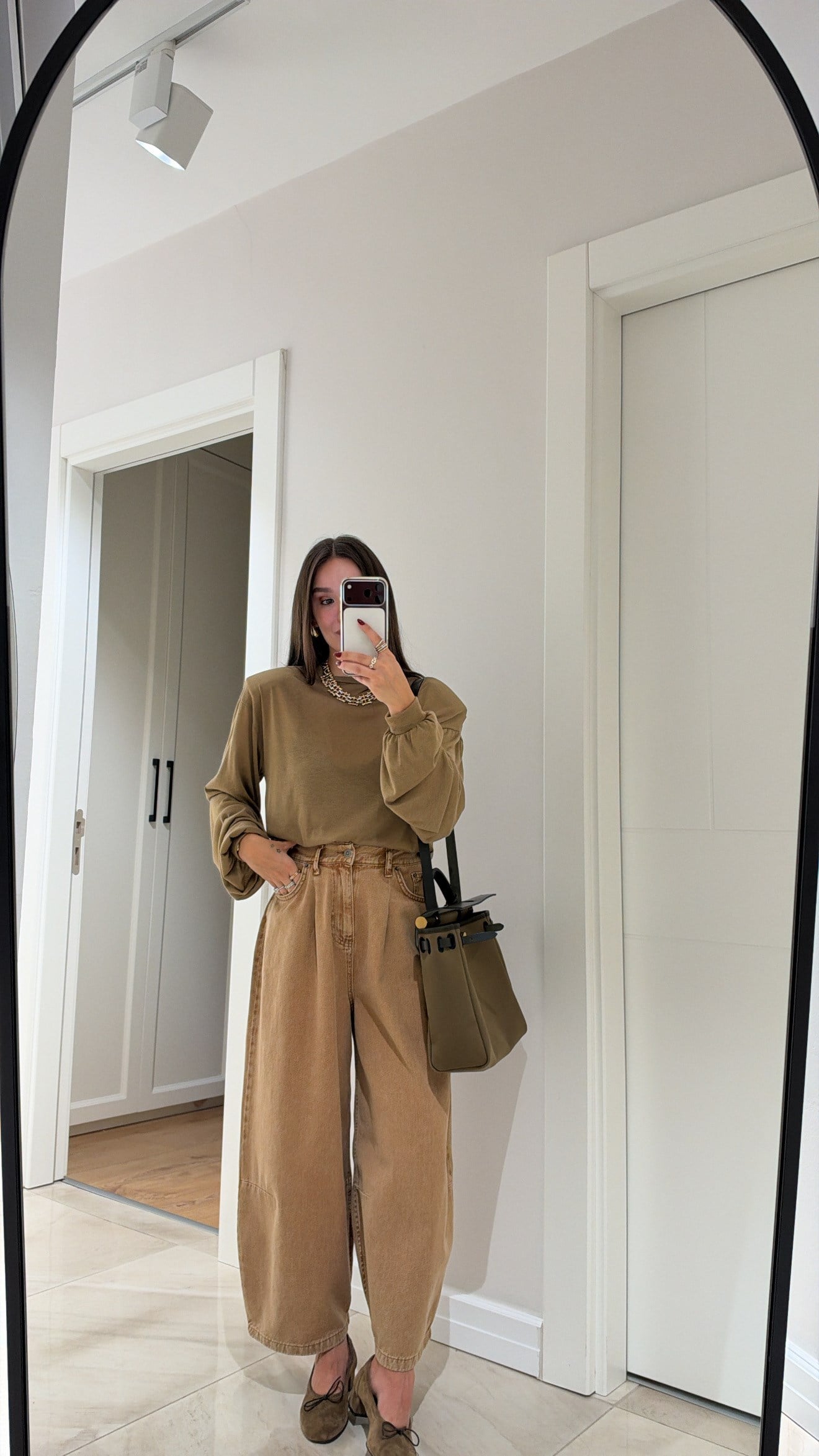 Karamel Dikiş Detaylı Vintage Barrel Jean 