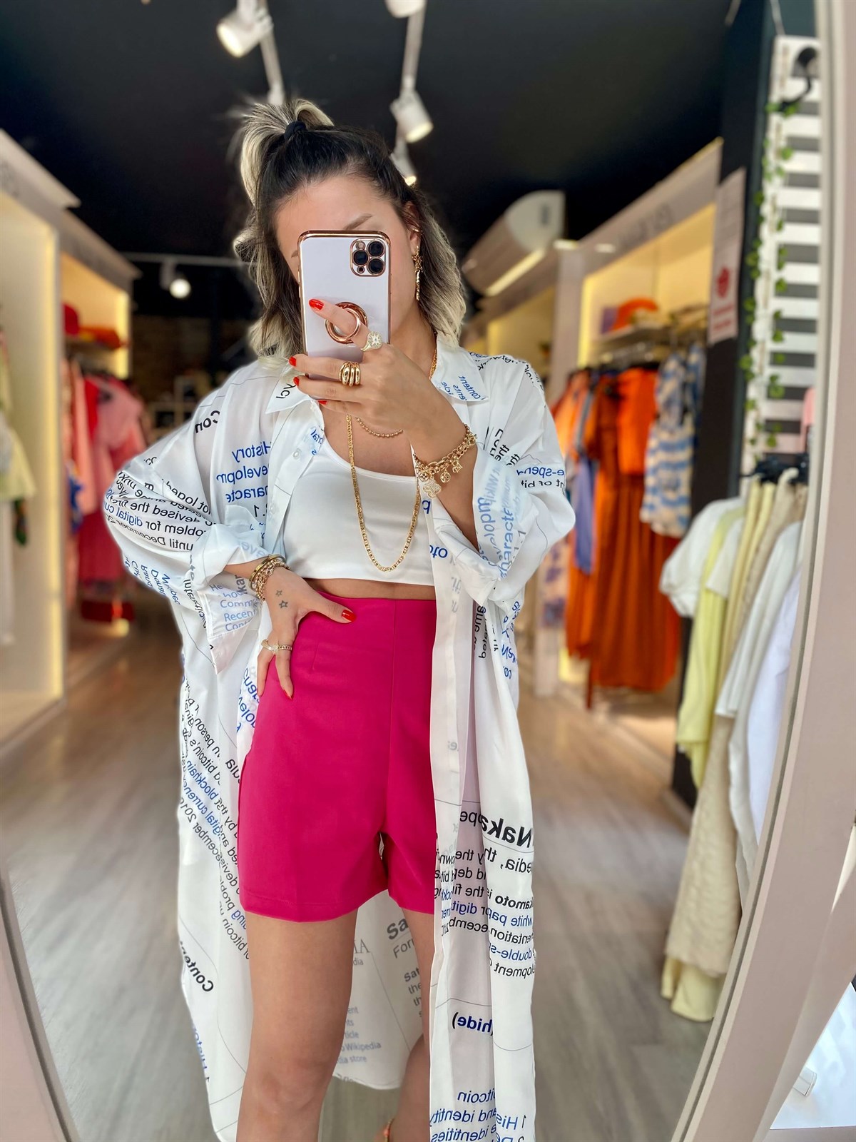 Fuşya Dikişsiz Kumaş Sort