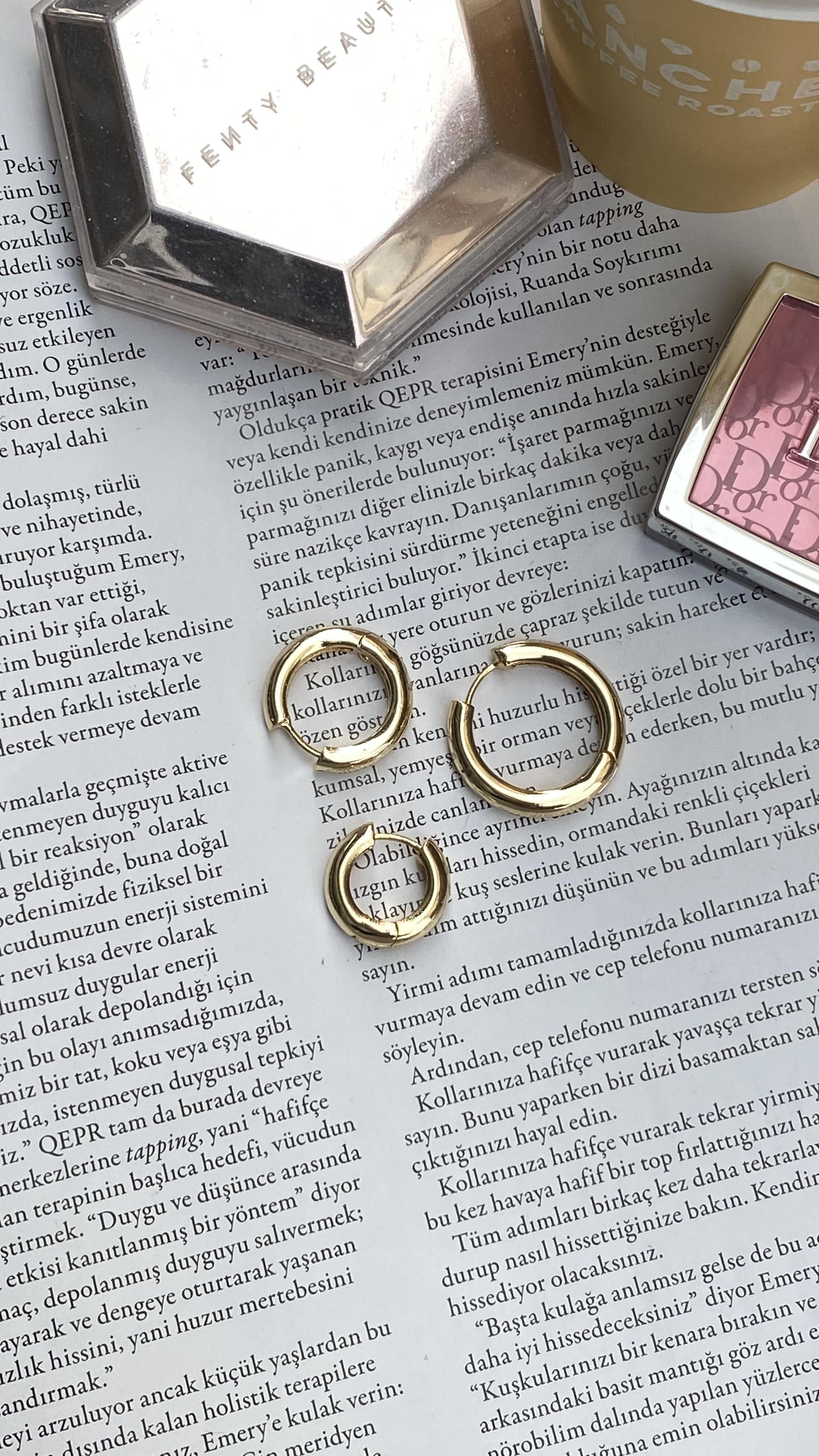 Gold 3lü Halka Küpe