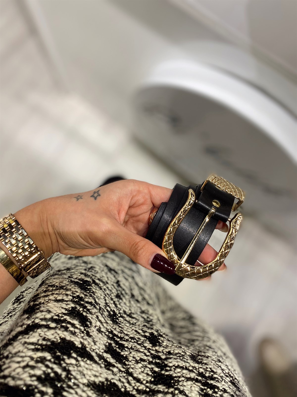 Gold Baklava Siyah Kemer