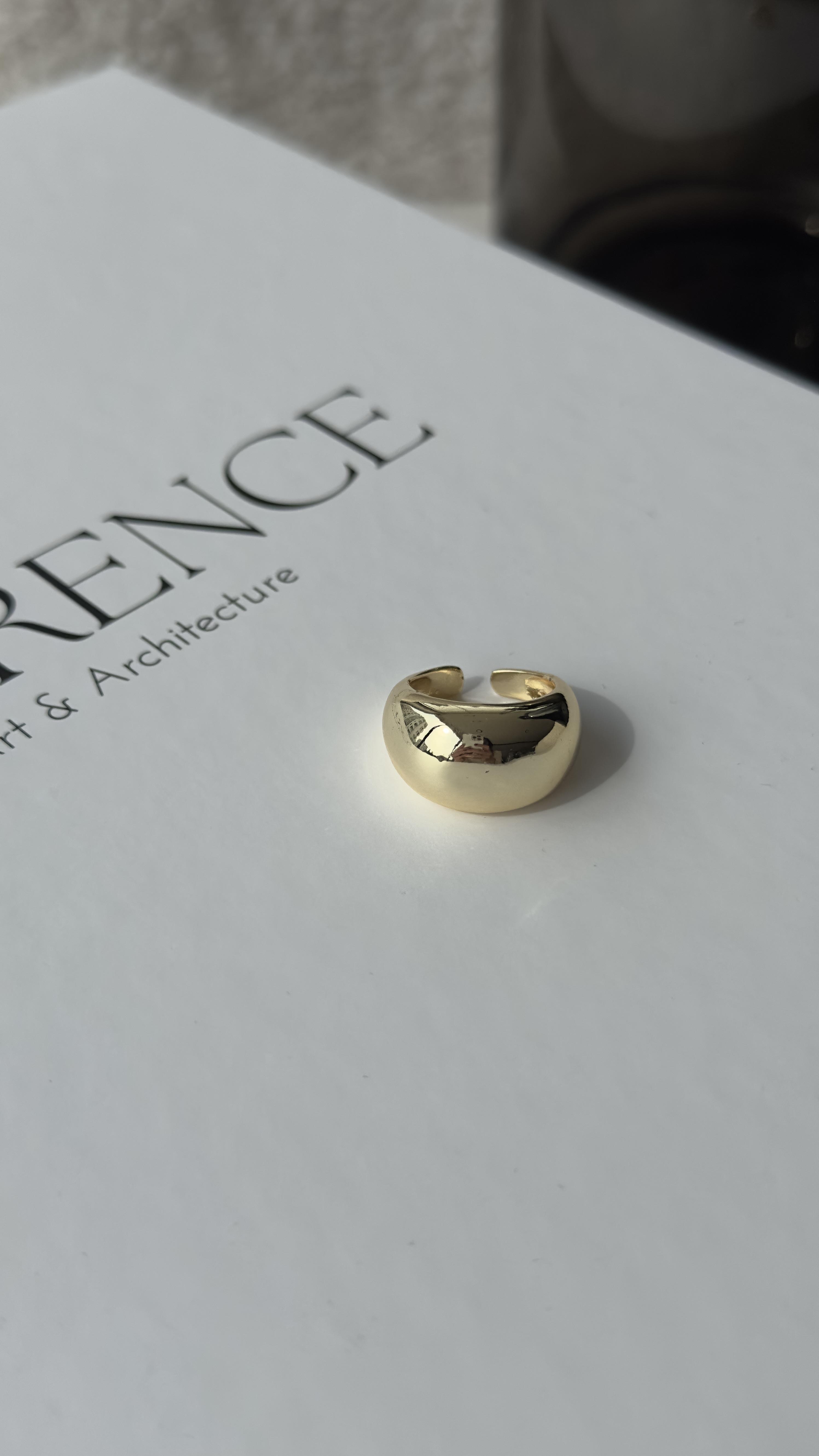 Gold Bombeli Ayarlanabilir Yüzük