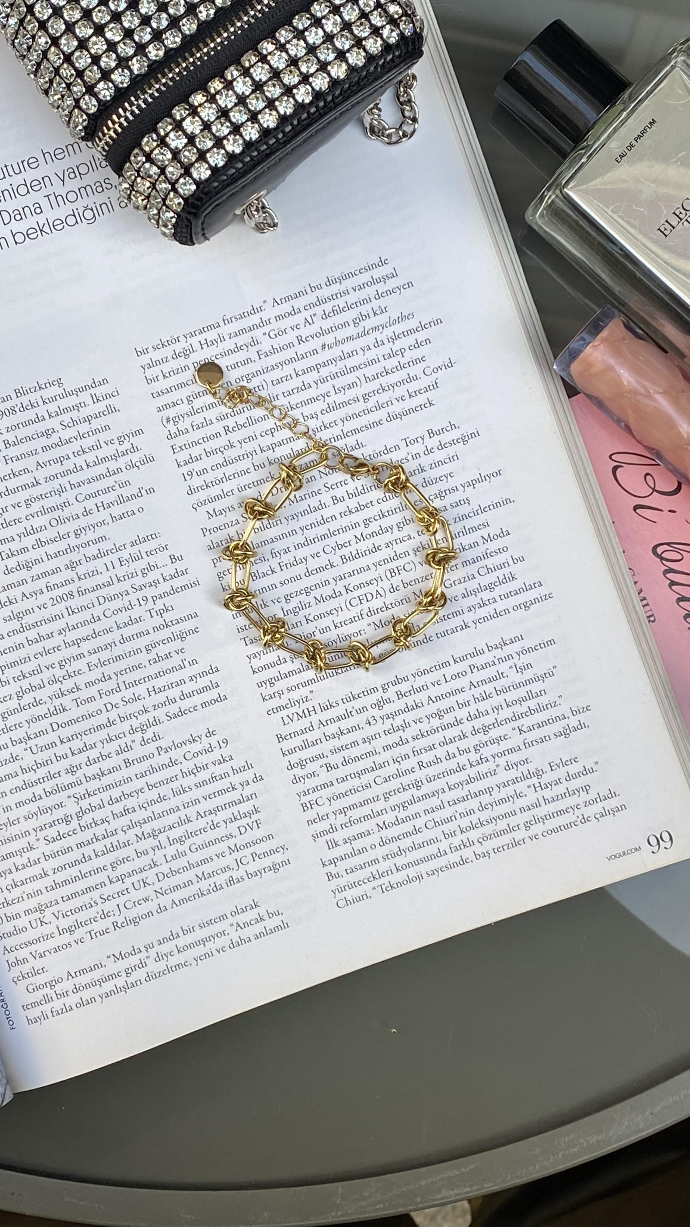 Gold Düğüm Detaylı Bileklik