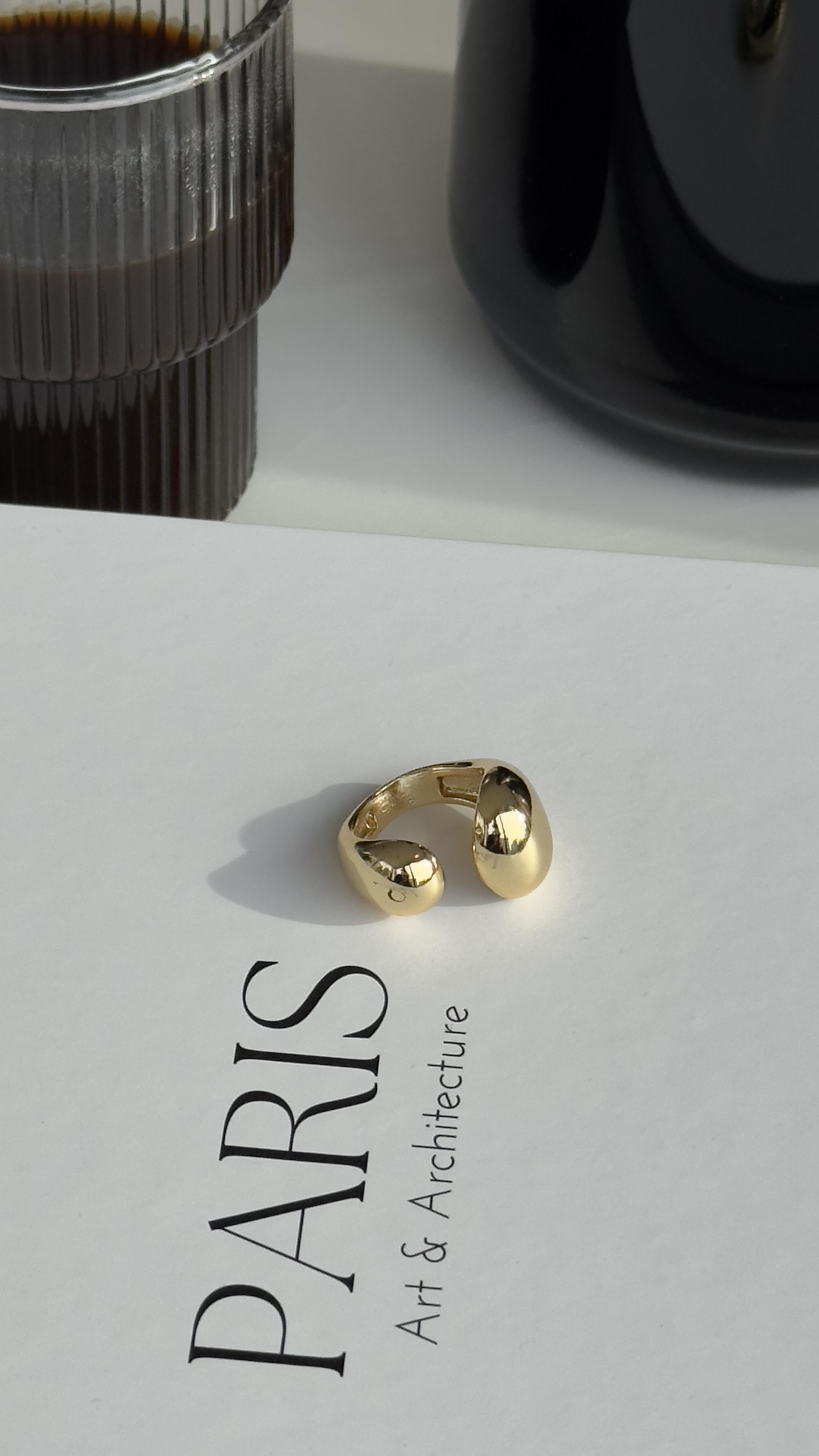 Gold Damla Ayarlanabilir Model Yüzük 