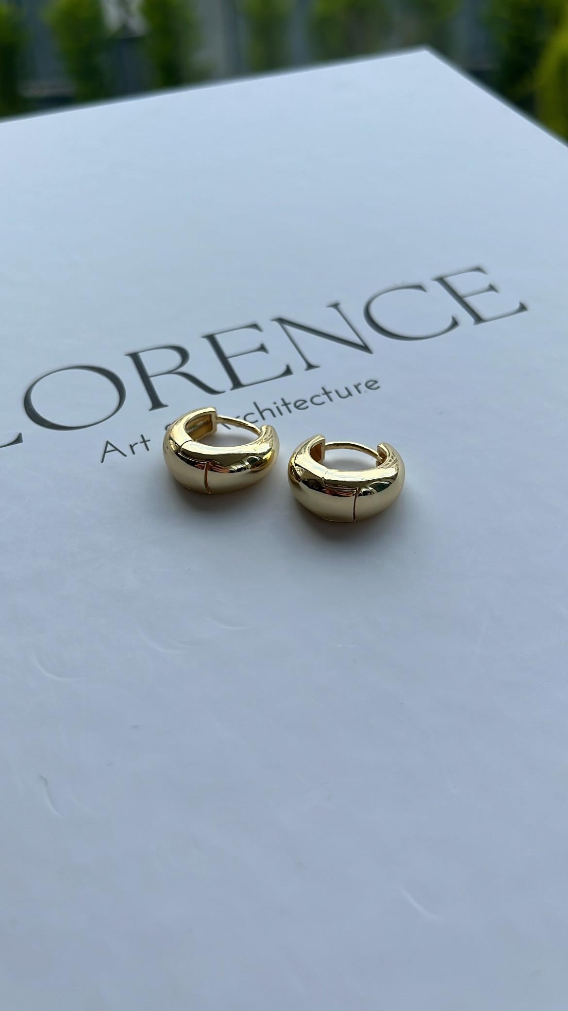 Gold Elips Tombul Halka Küpe