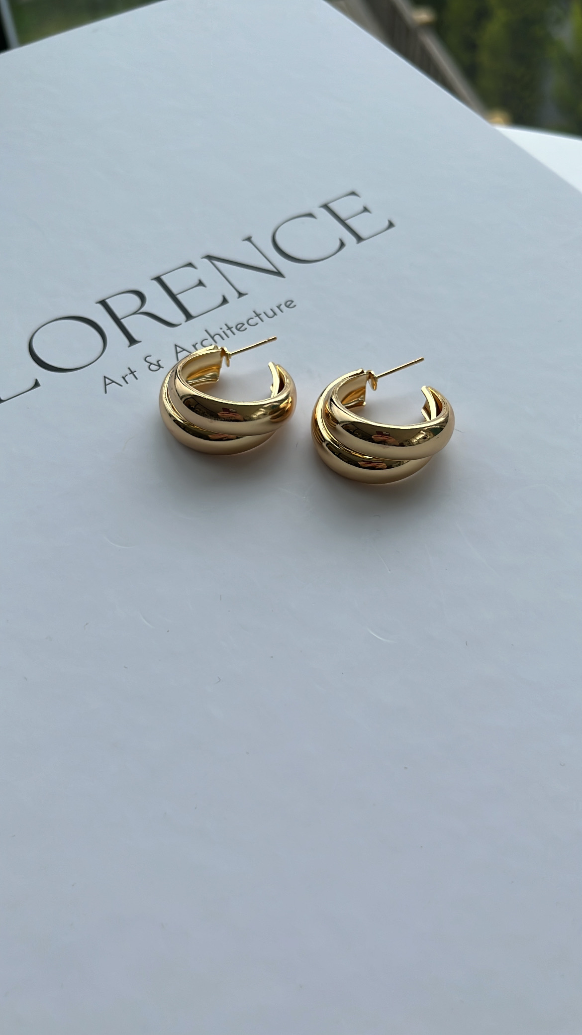 Gold İçiçe Halka Küpe