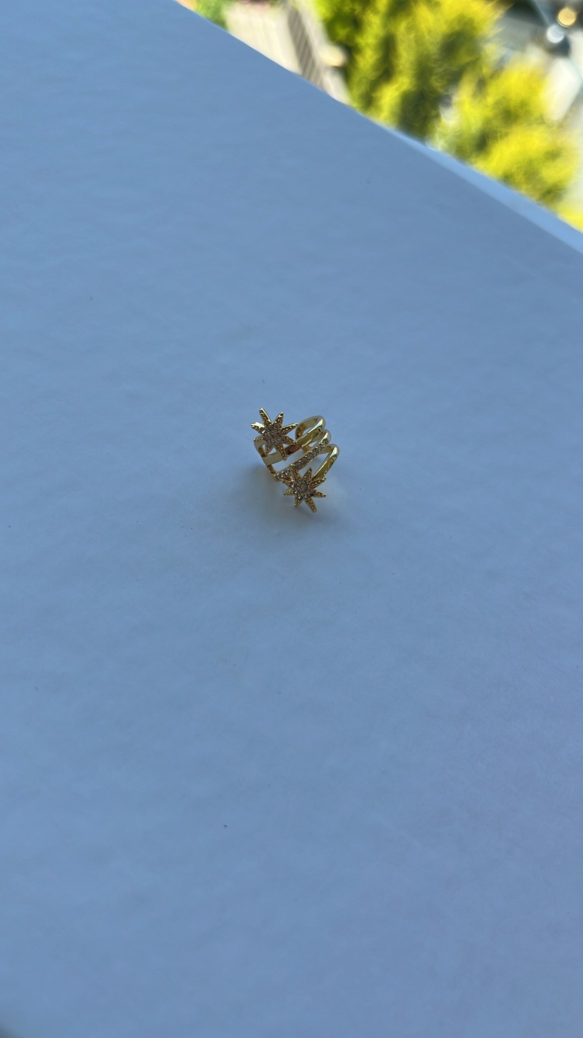 Gold İkili Kuzey Yıldızı Earcuff Kıkırdak Küpe