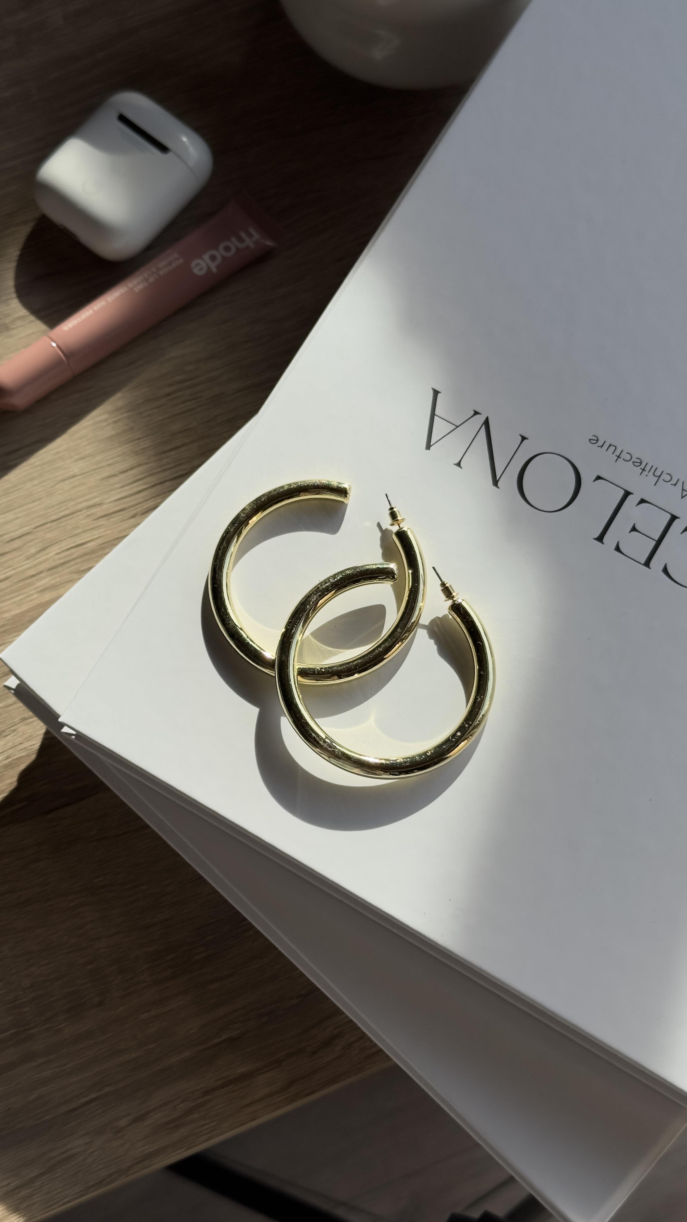 Gold Kalın Geniş Halka Küpe