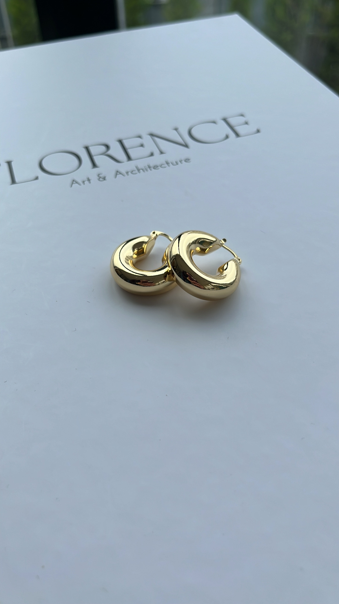 Gold Kalın Halka Yarım Küpe