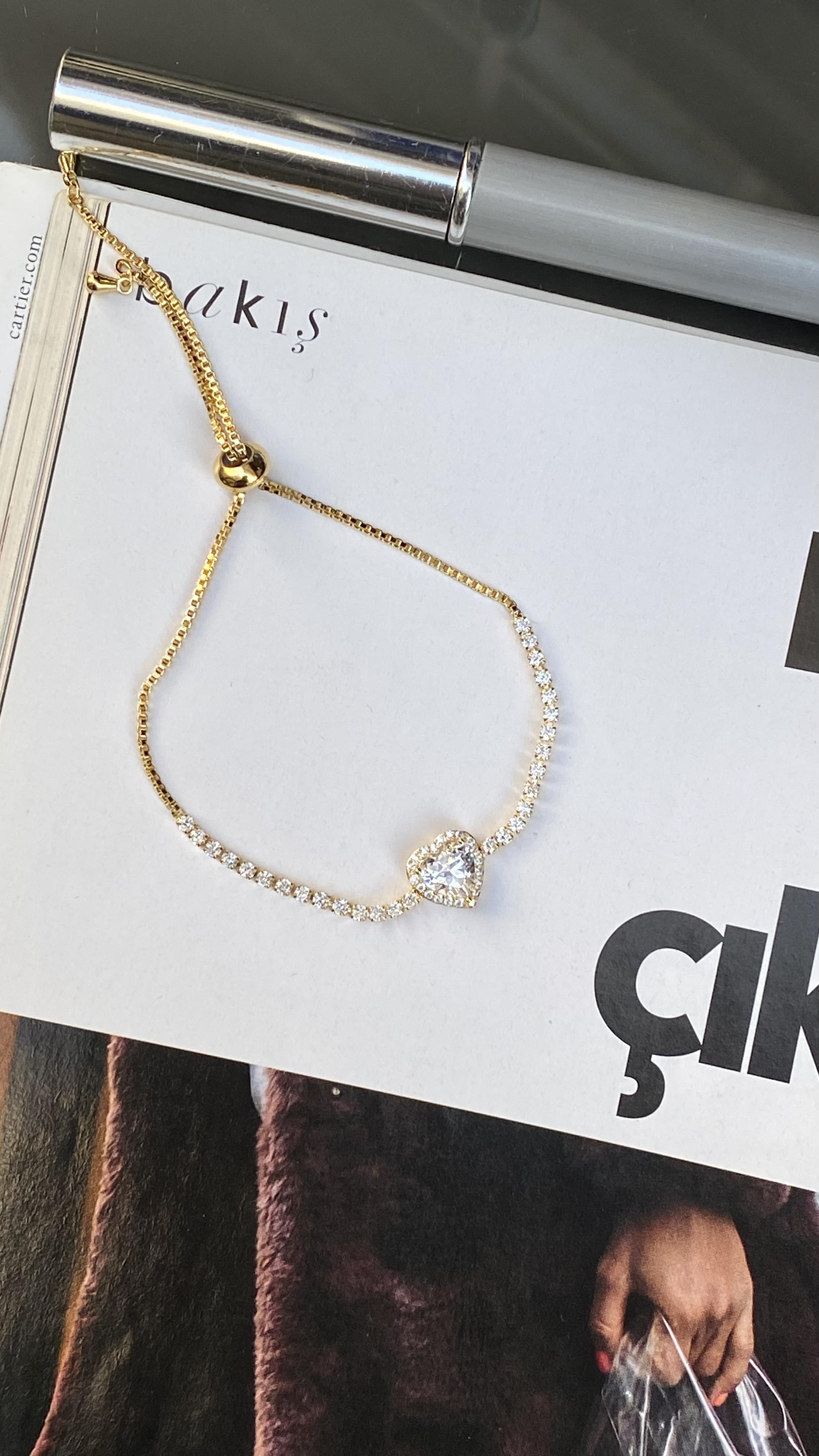 Gold Kalp Taşlı Özel Seri Bileklik