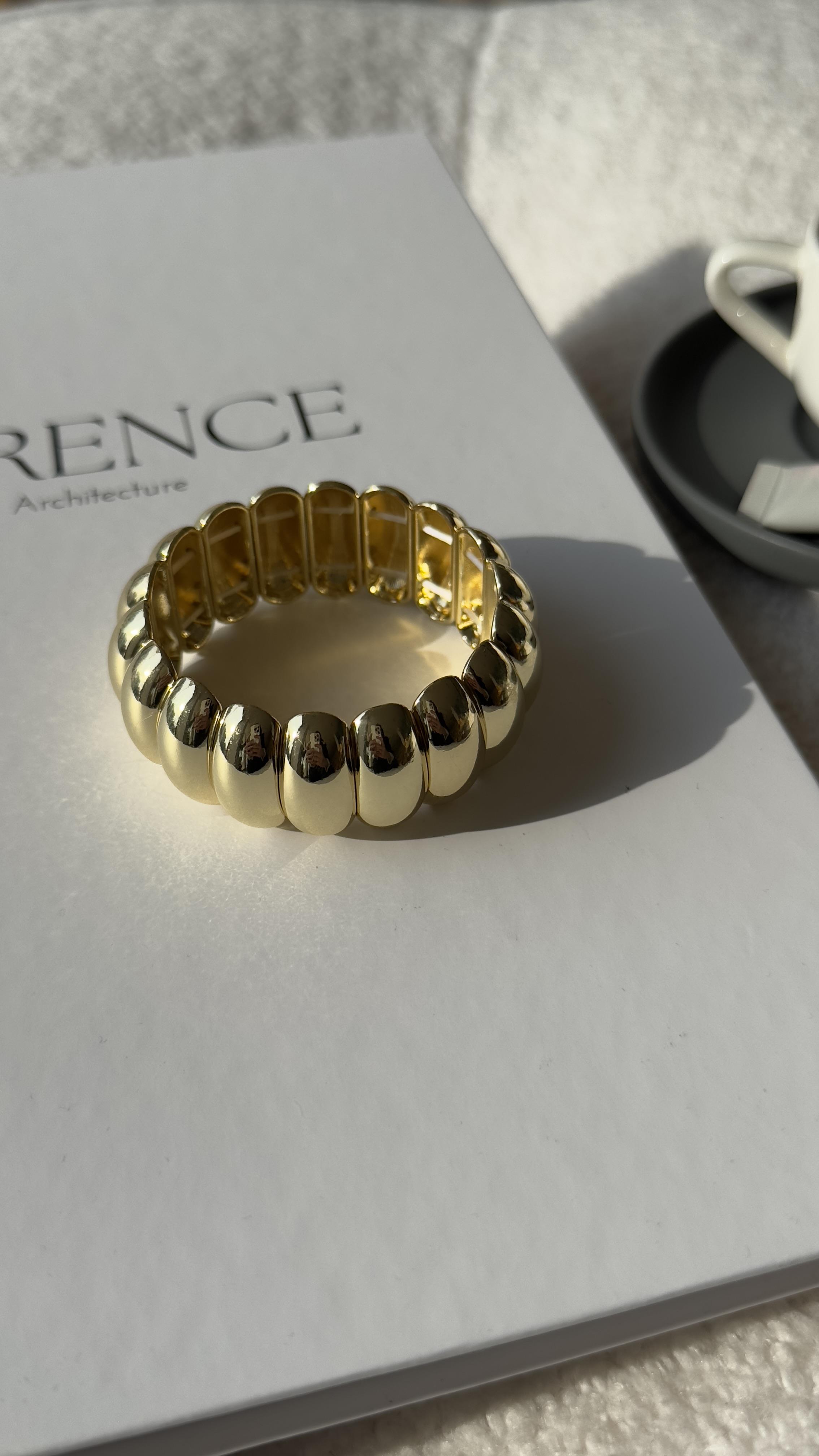 Gold Lastikli Bombeli Bileklik