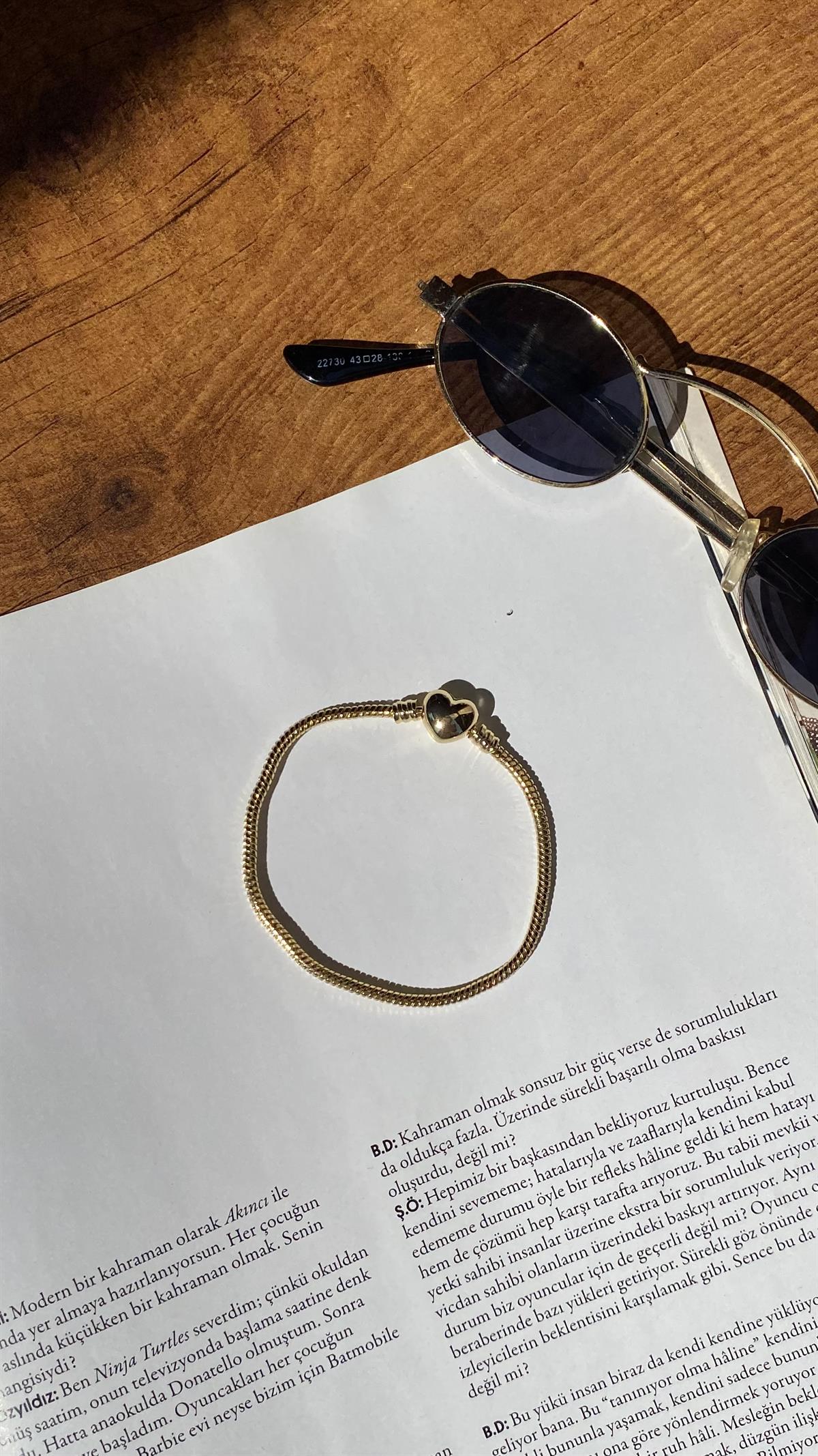 Gold Marka Model Kalp Bileklik