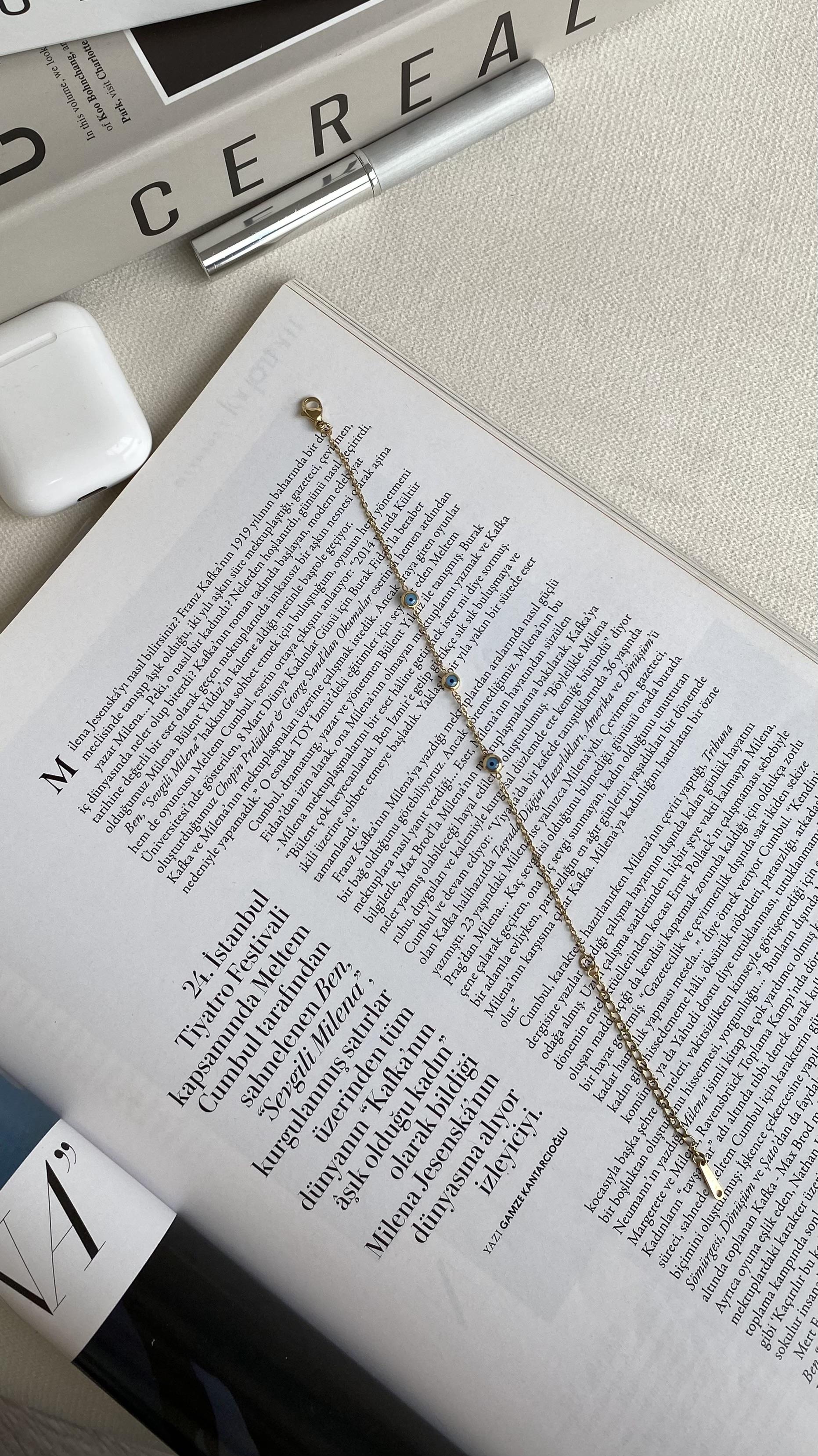 Gold Nazar Boncuklu Bileklik