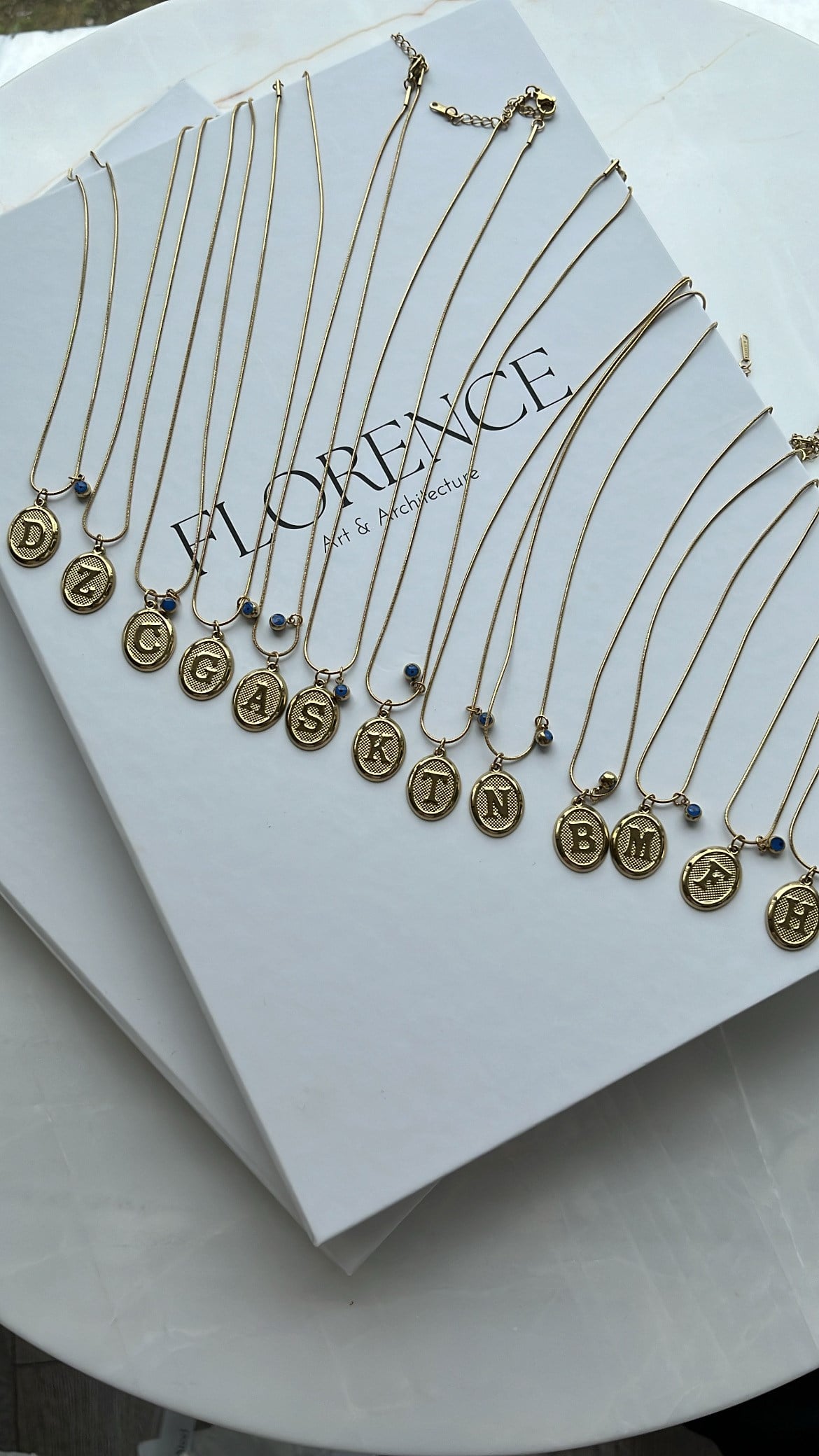 Gold Nazar Boncuklu Harf Kolye 