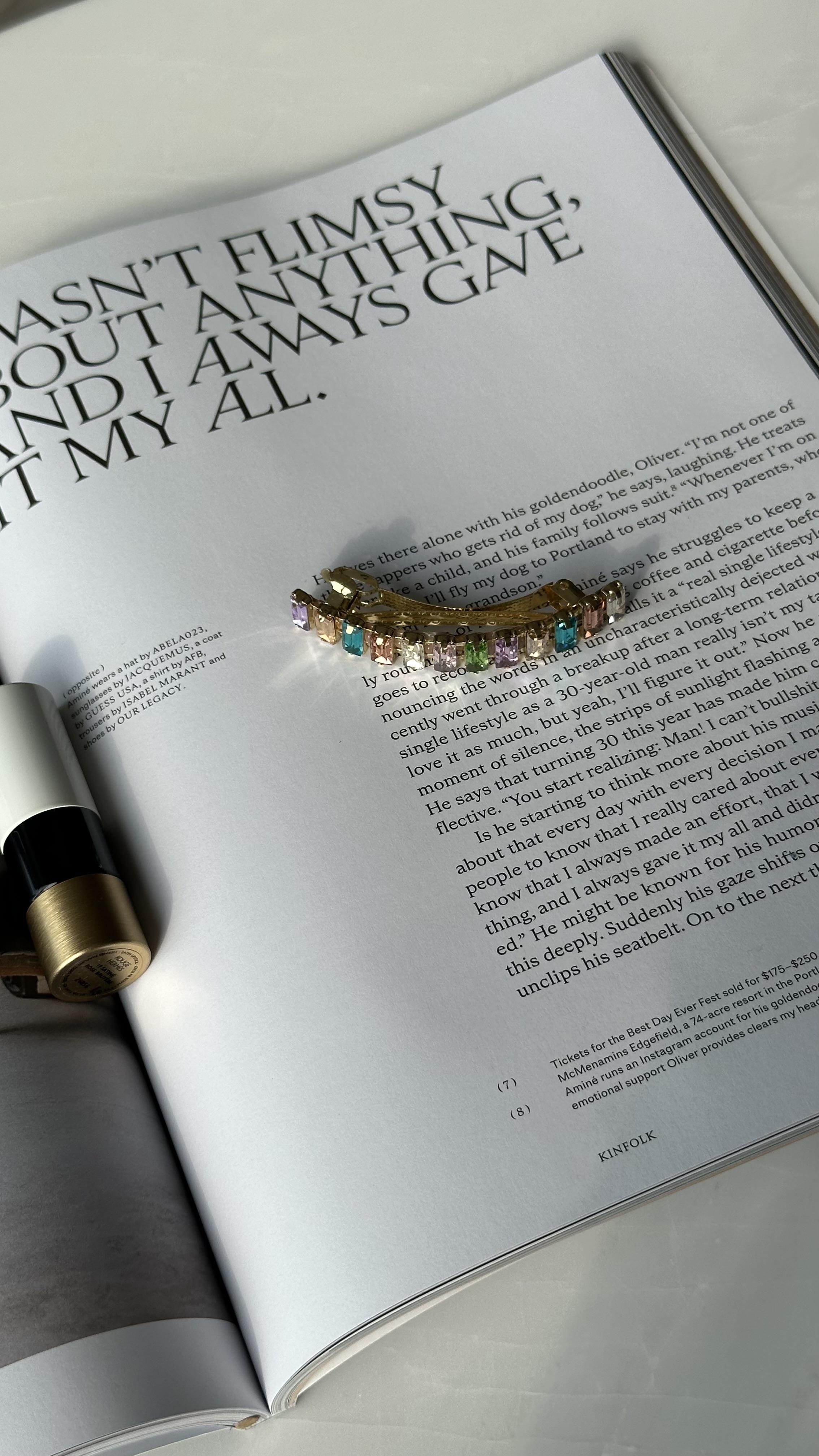 Gold Pastel Renkli Dikdörtgen Taşlı Klipsli Toka