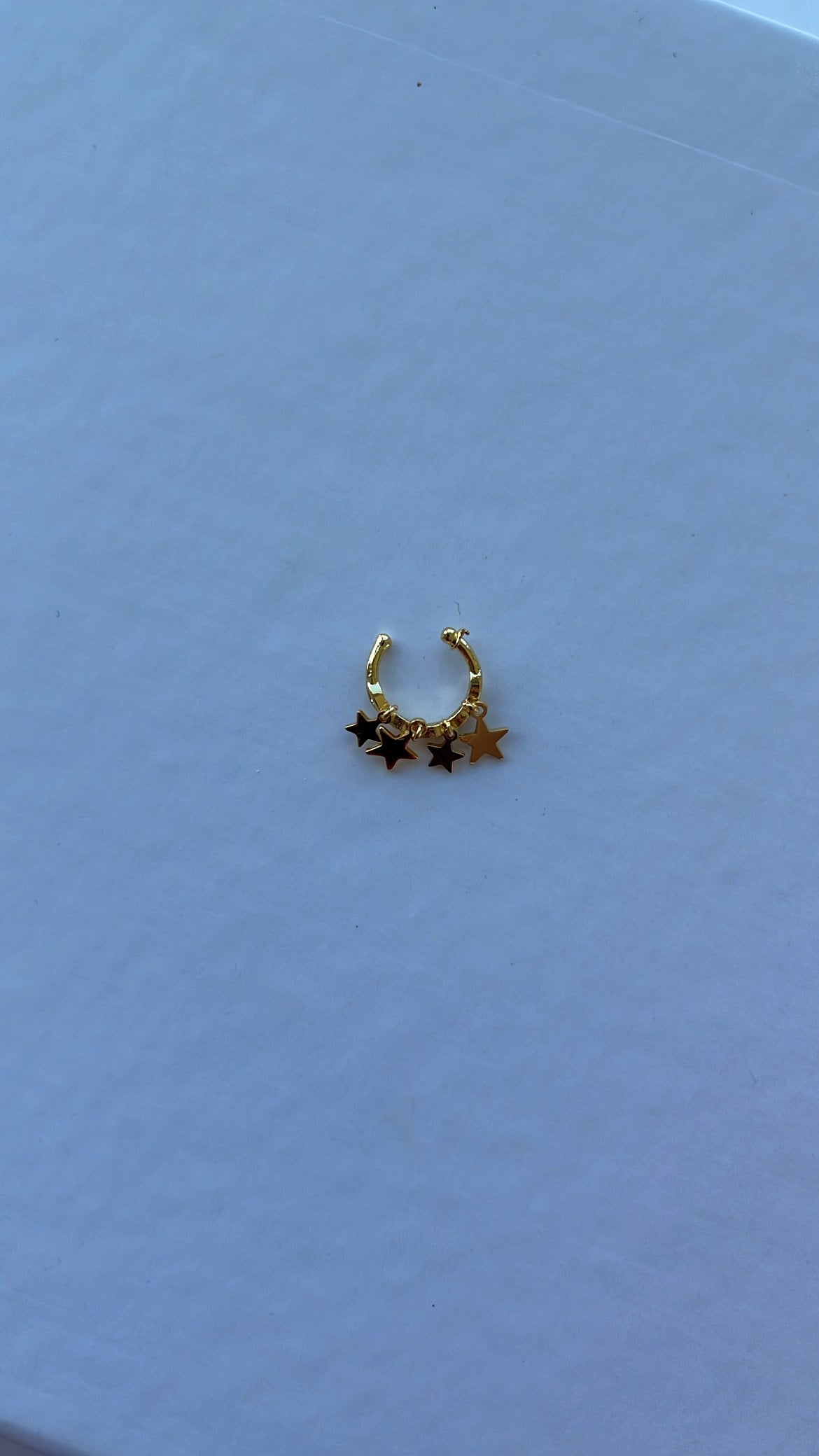 Gold Sallantılı Yıldız Earcuff Kıkırdak Küpe