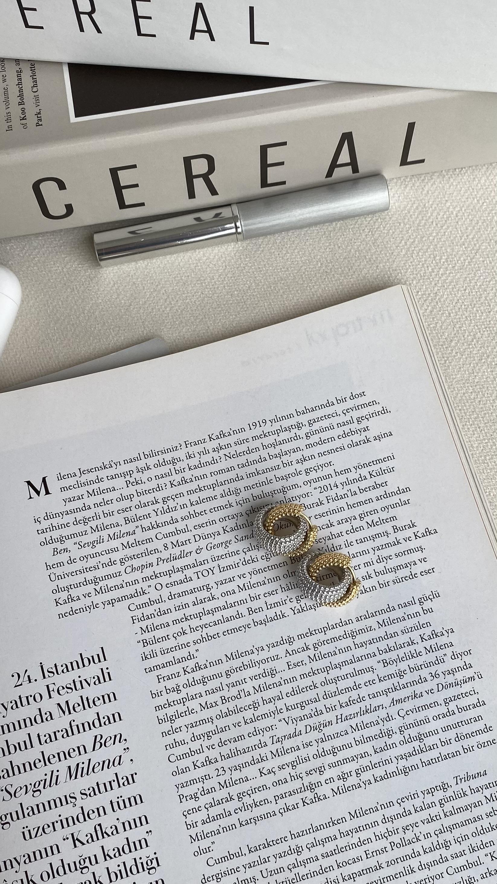 Gold Silver Küçük Halka Küpe