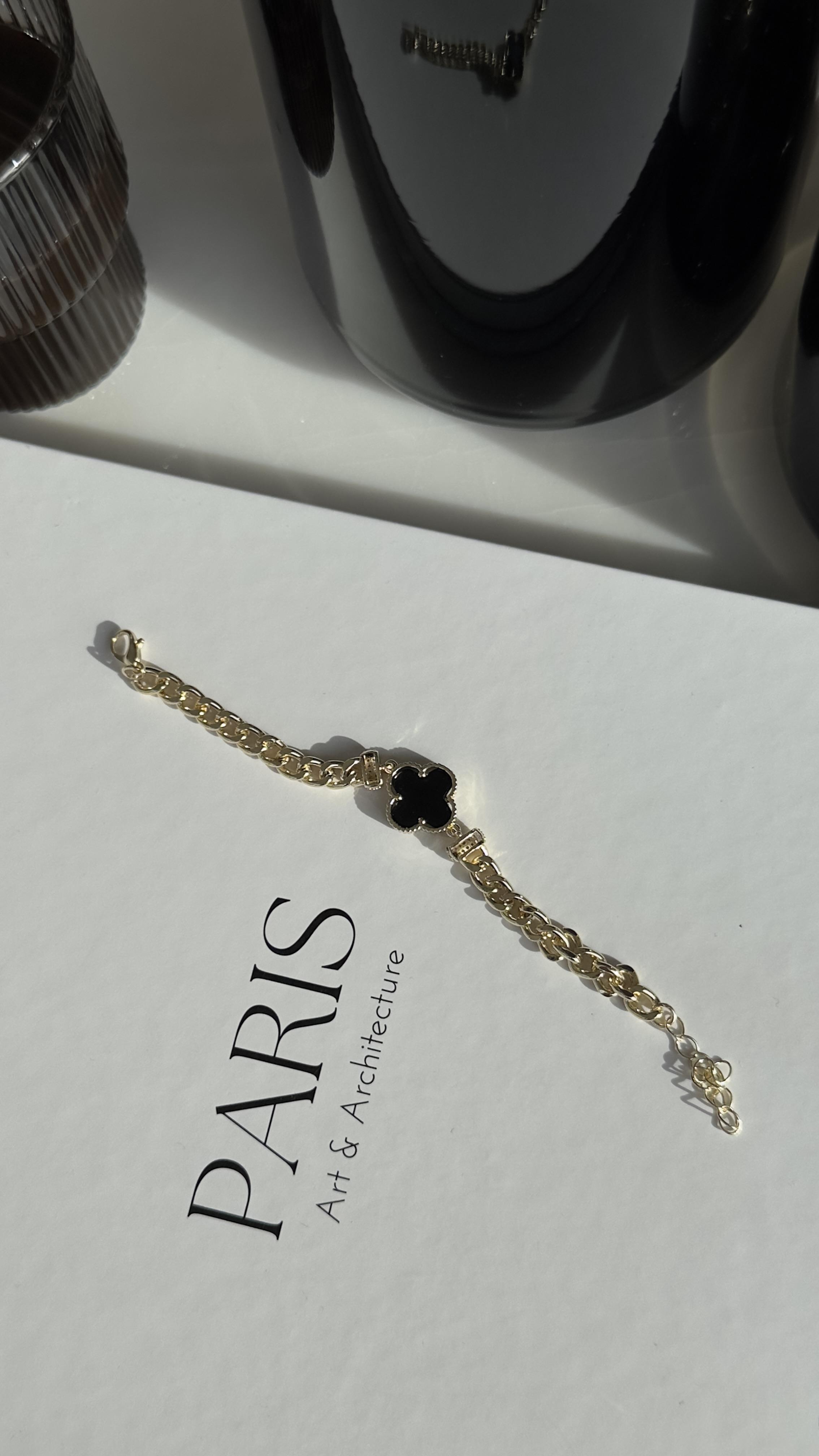 Gold Siyah Marka Model Bileklik