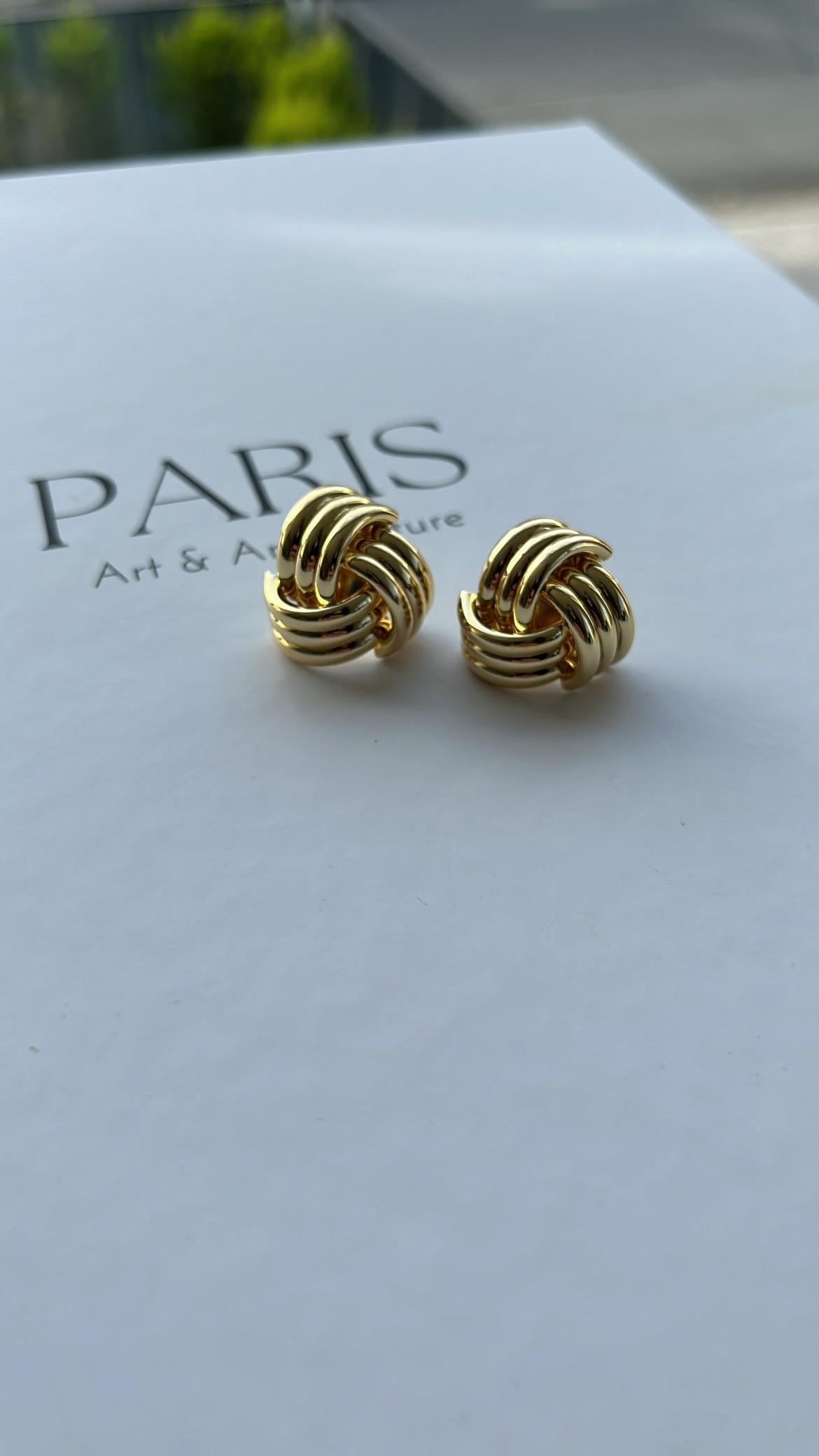 Gold Üçlü Sarmal Model Küpe