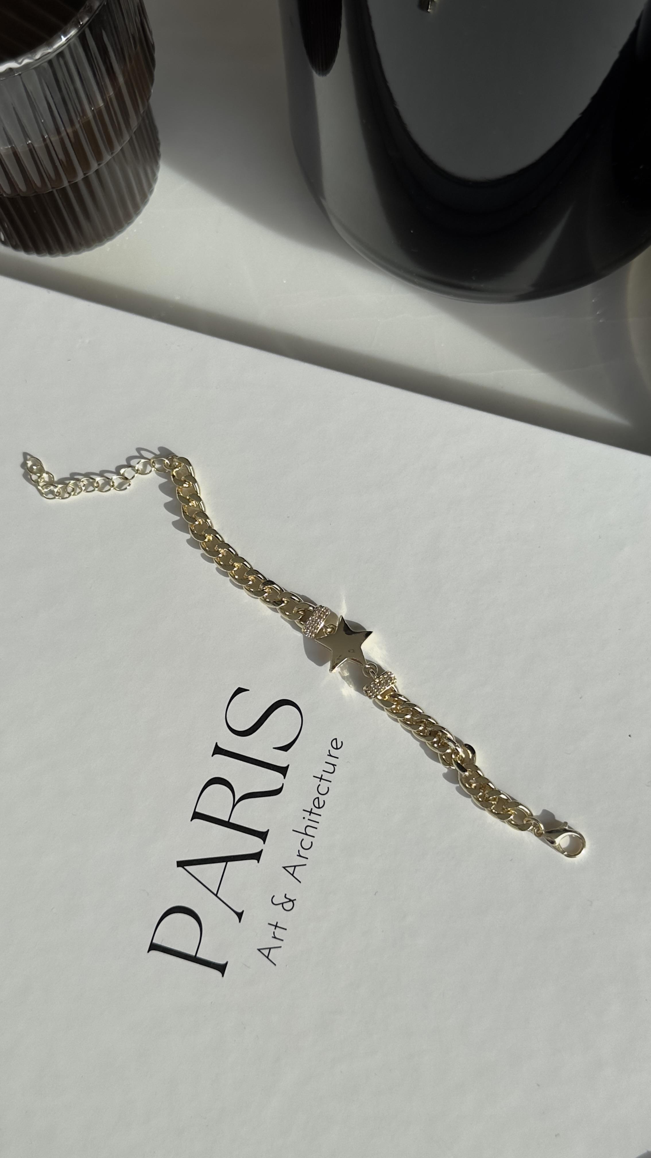 Gold Yıldız Detaylı Bileklik