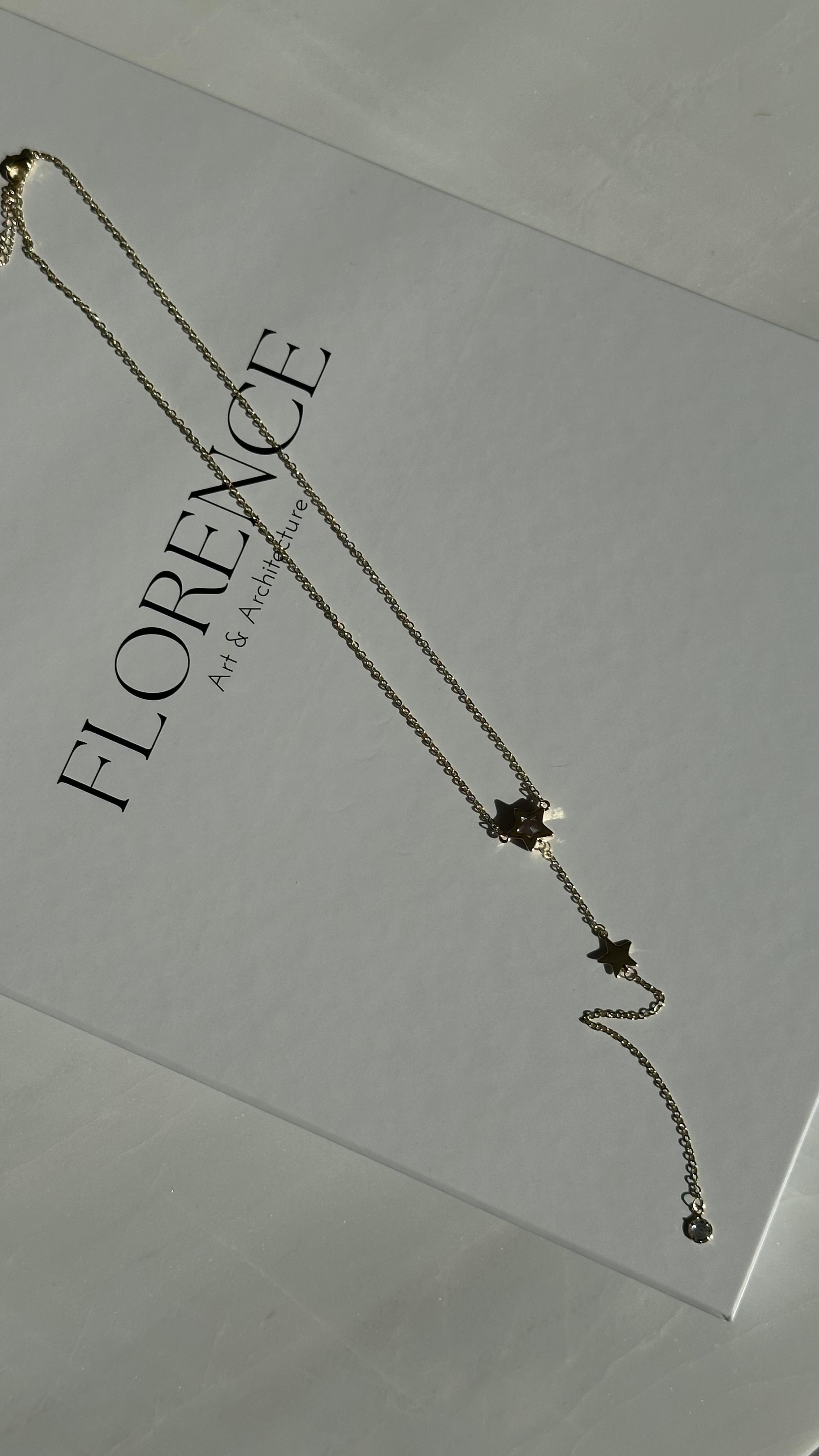 Gold Yıldız Taş Detaylı Kolye