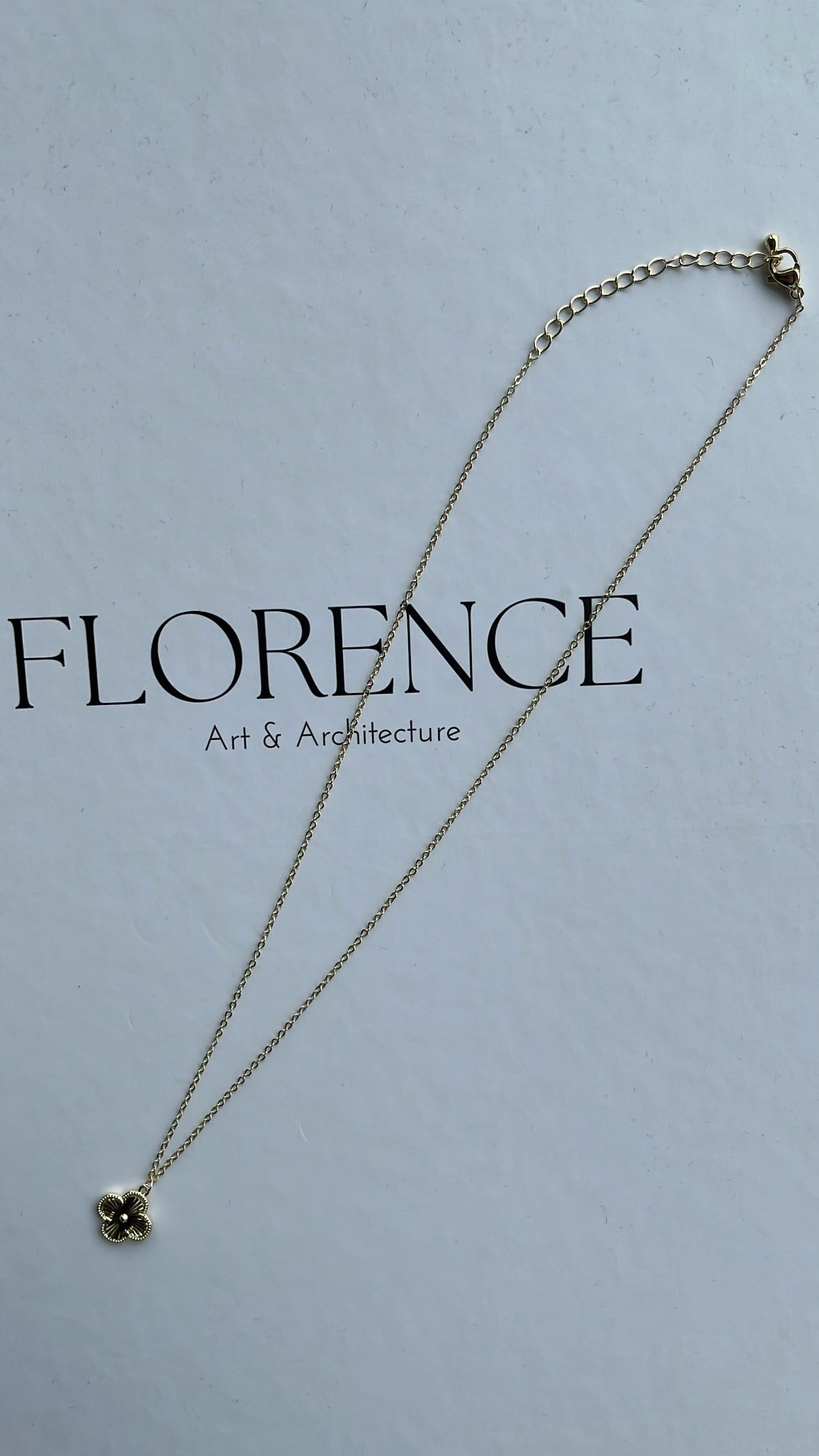 Gold Yonca Detaylı Zincir Kolye