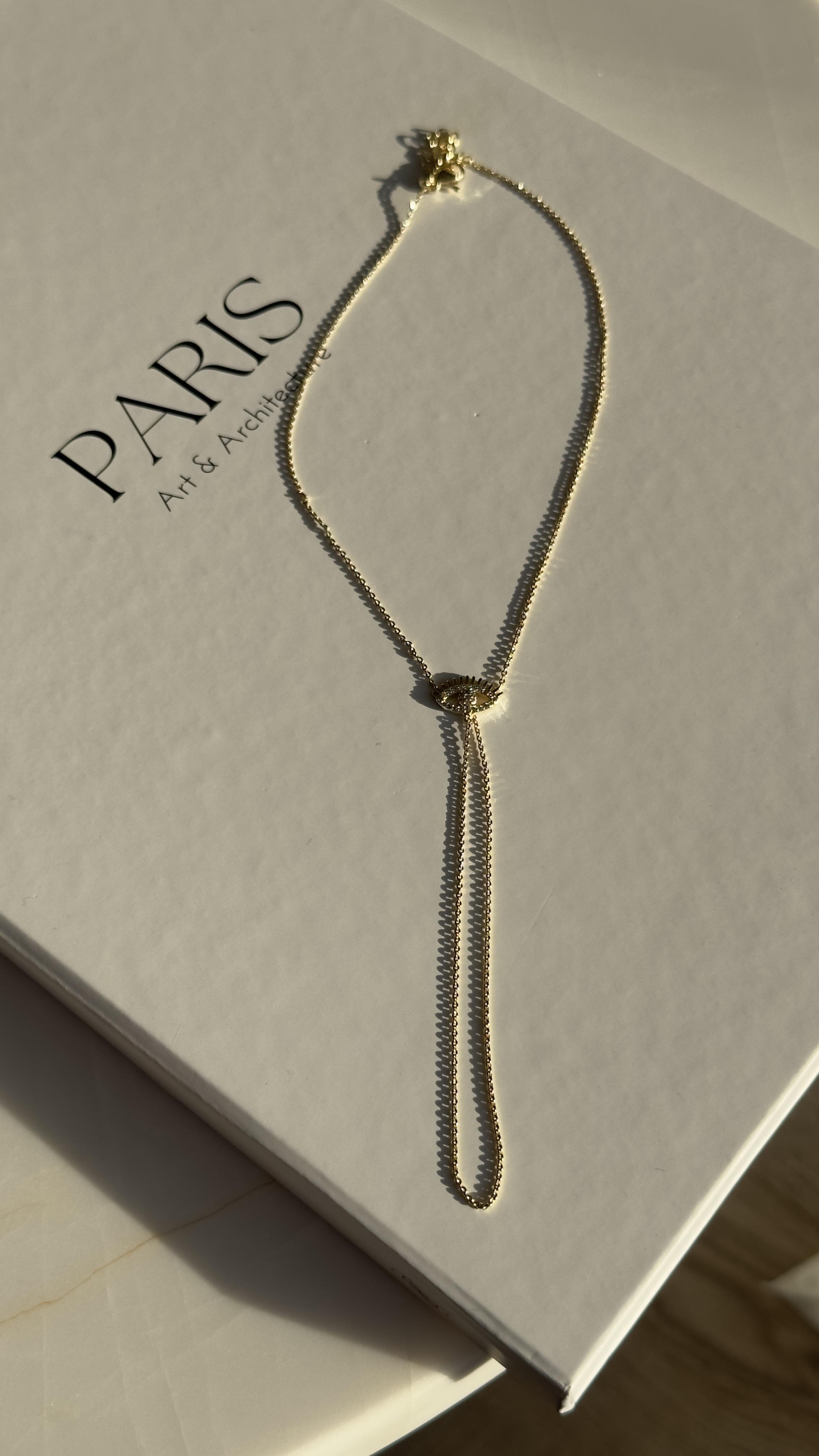 Gold Zirkon Taşlı Göz Şahmeran