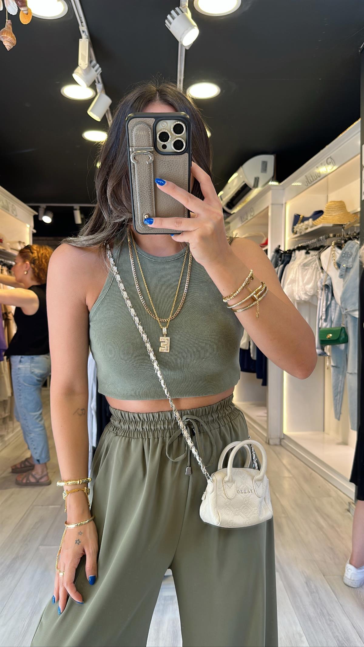 Haki  Sıfır Kol Fitilli Atlet 