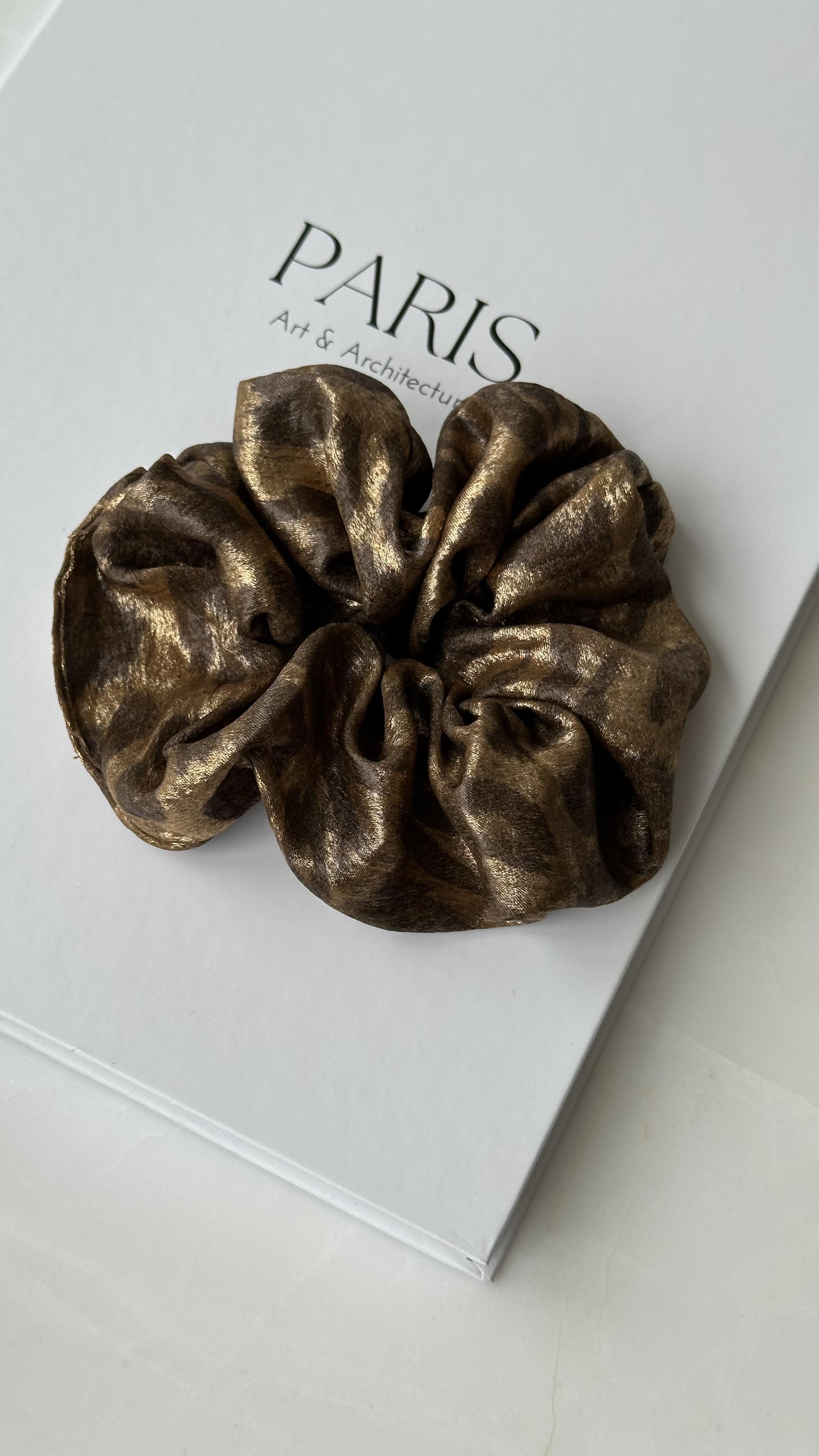 Kahve Camel Varaklı Lastik Toka