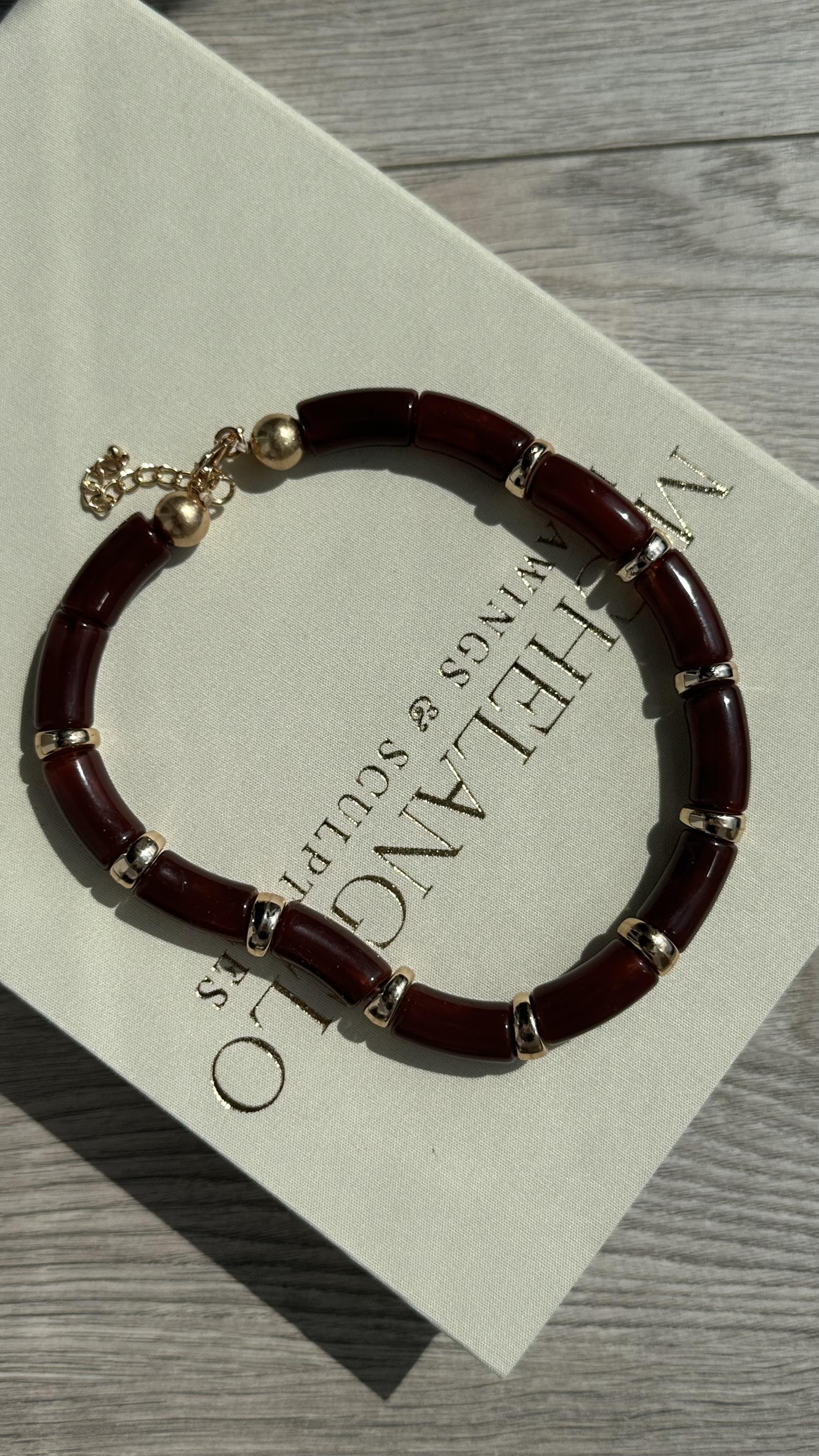 Kahve Gold Detaylı Marka Model Kolye