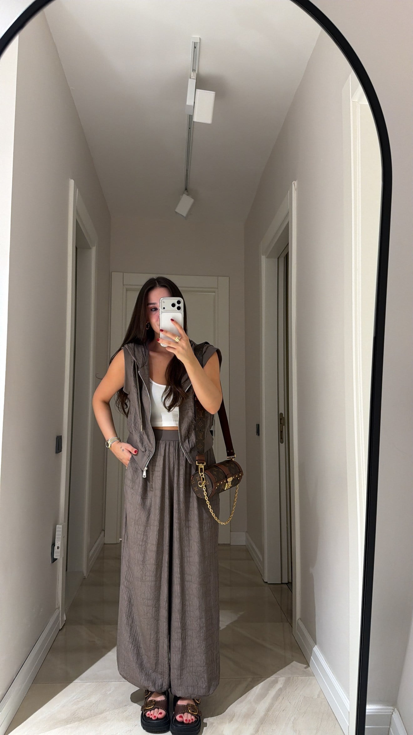 Gri Sıfır Kapüşonlu Pantolon Takım