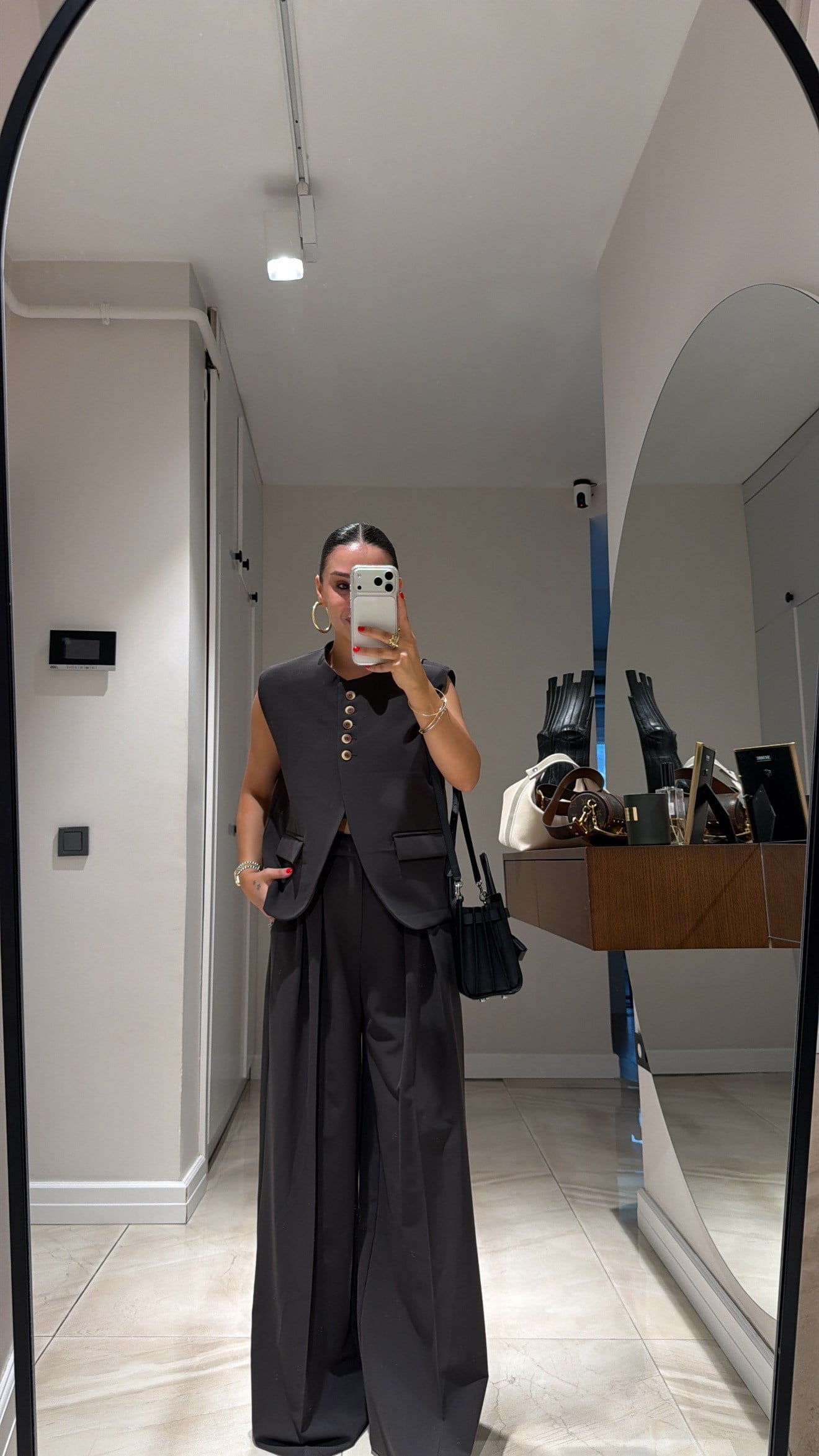 Koyu Kahve Ön Düğmeli Yelek Pantolon Takım
