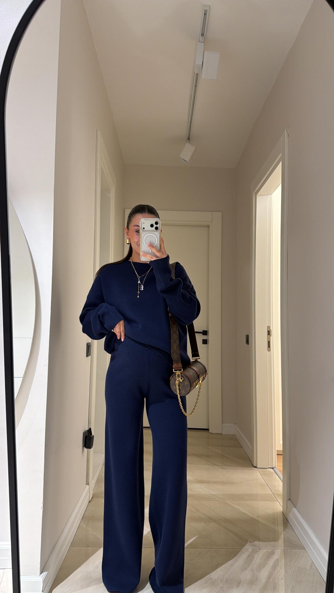 Lacivert Bisiklet Yaka Marka Model Triko Takım