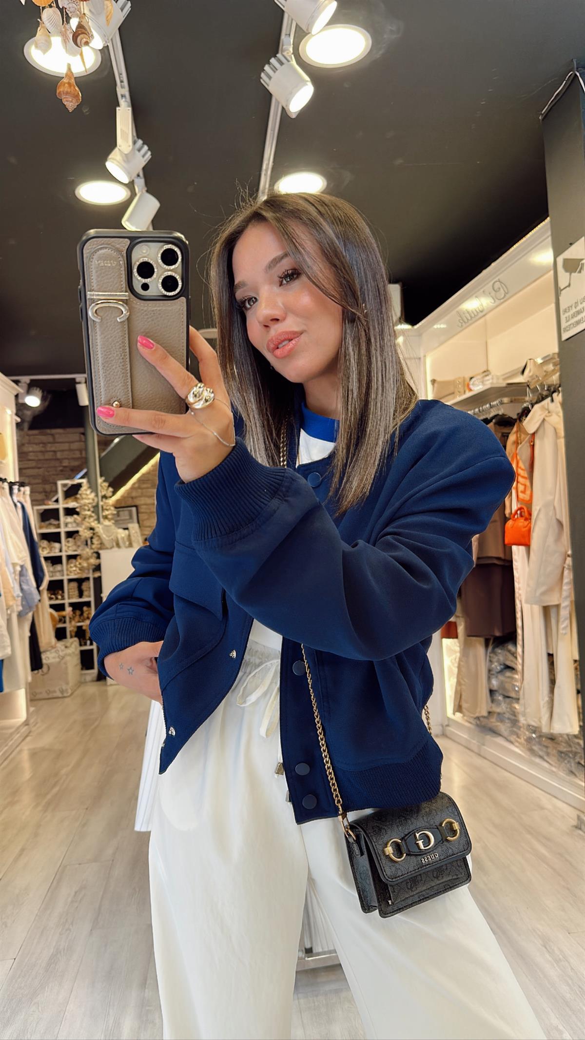 Lacivert Bomber Ceket  