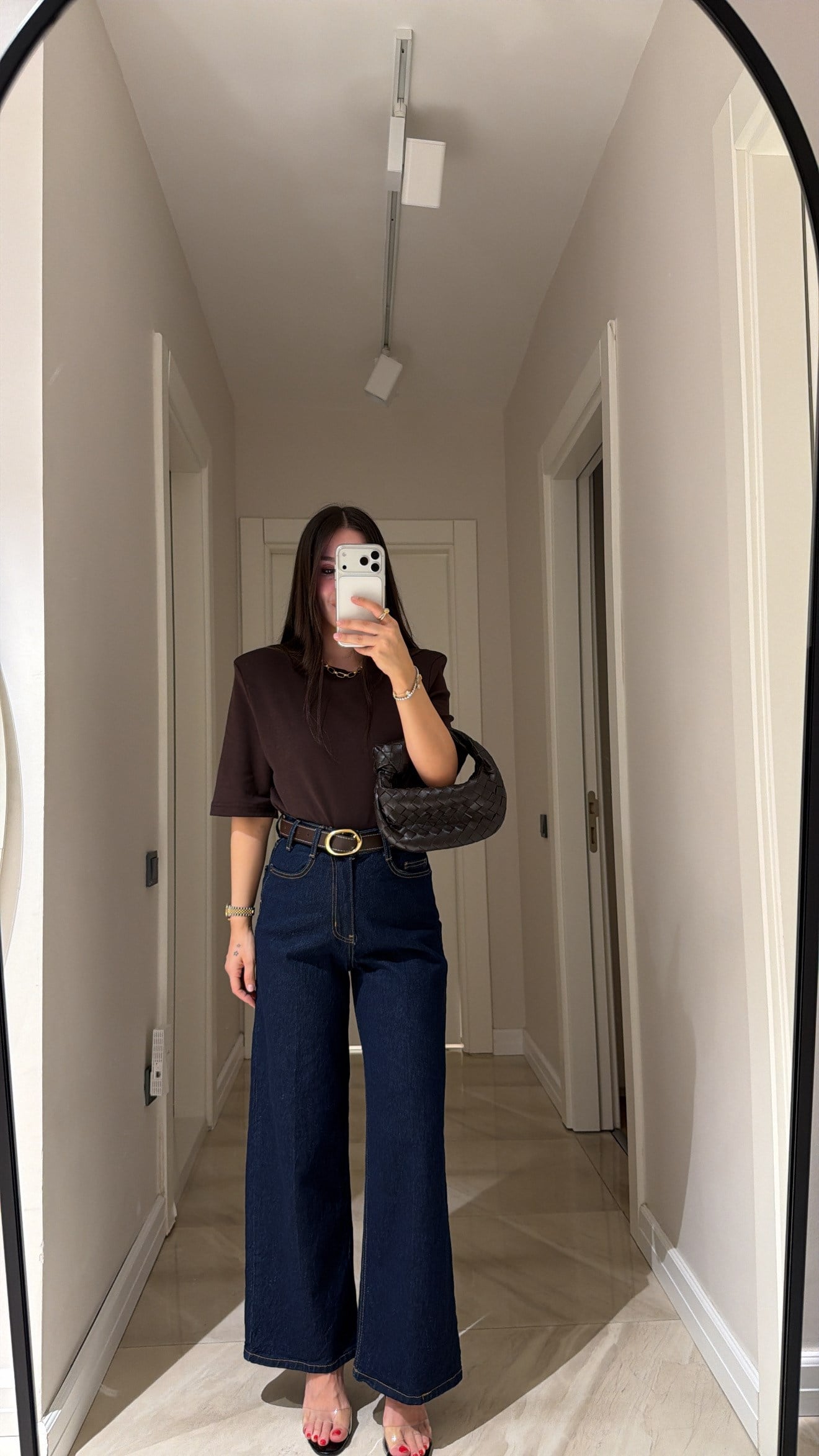 Lacivert Kemerli Bilek Boy Marka Model Jean