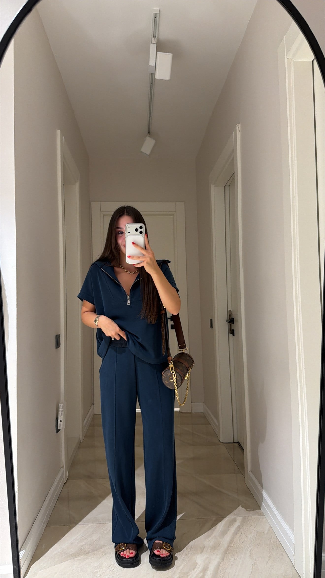 Lacivert Yarım Fermuarlı Marka Model Takım