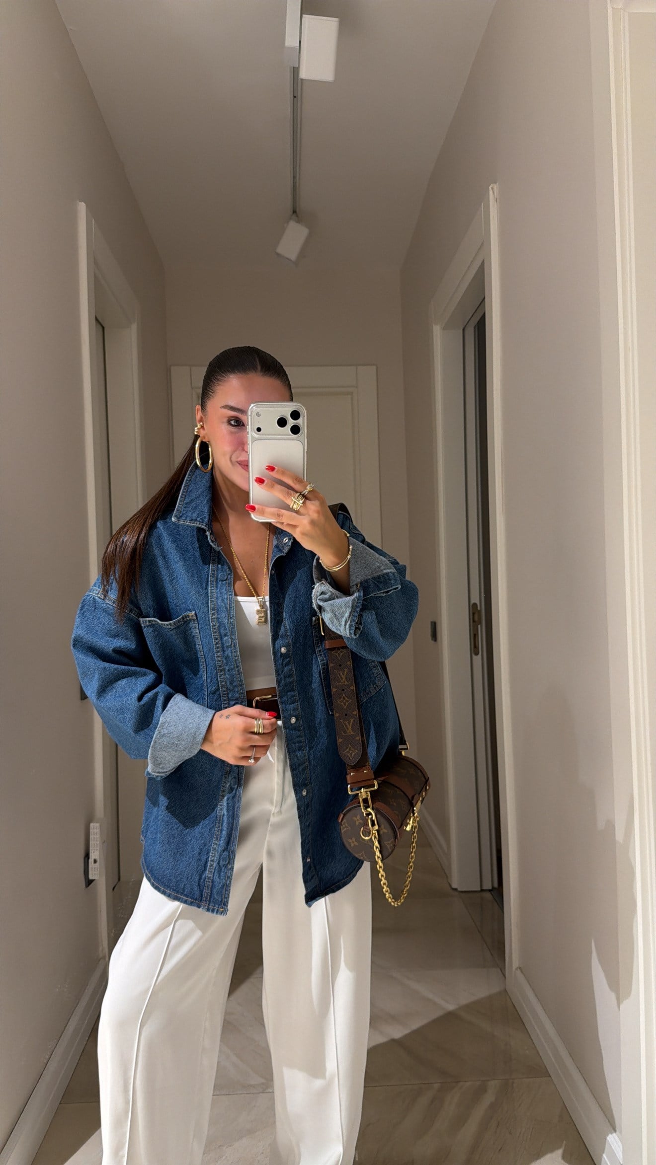 Mavi Büyük Cep Detaylı Marka Model Denim Gömlek 