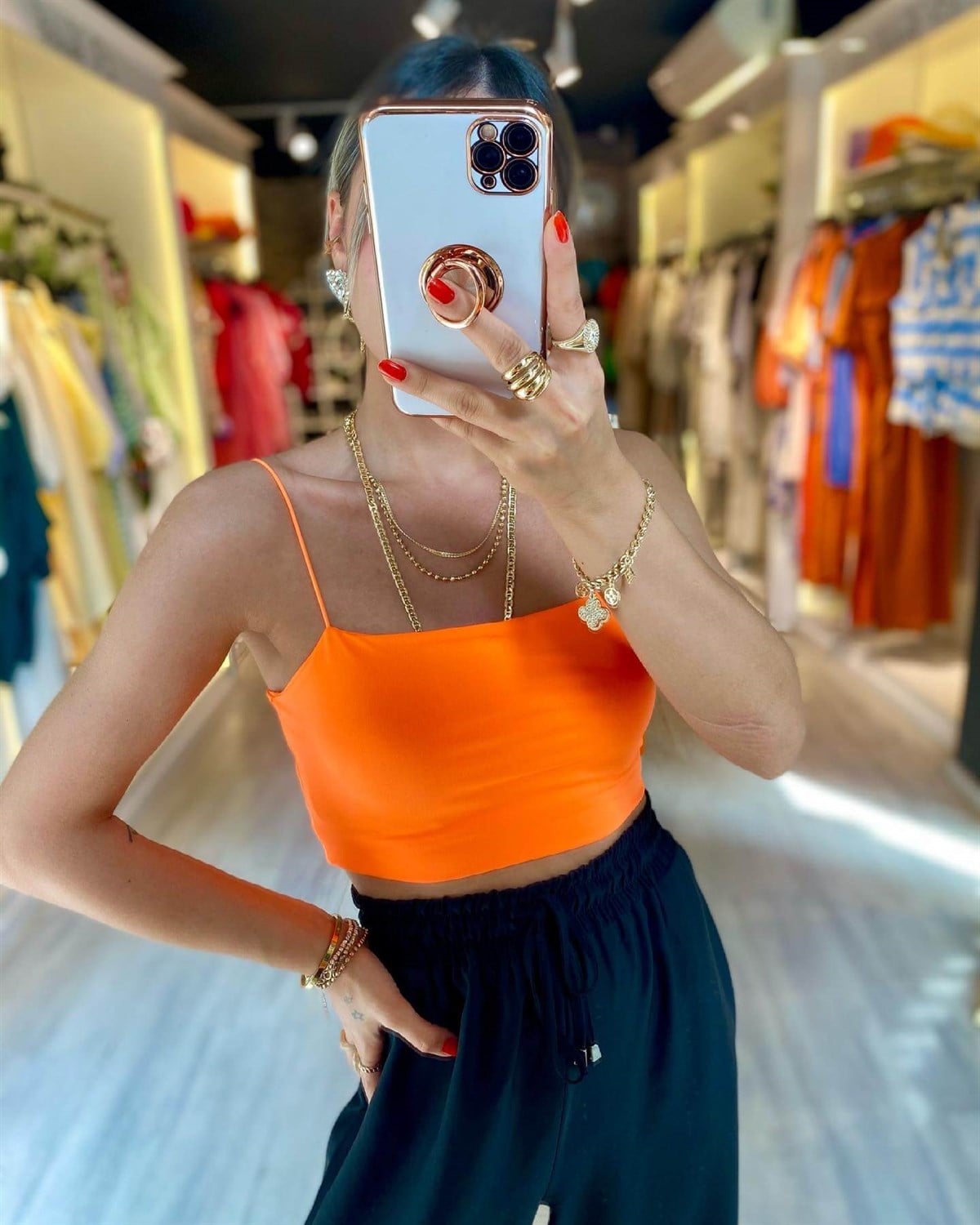 Neon Turuncu Crop