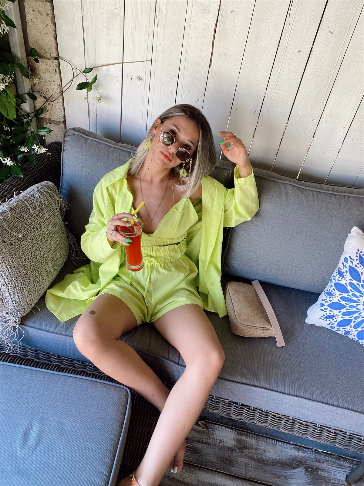 Neon Yeşil Üçlü Takım 