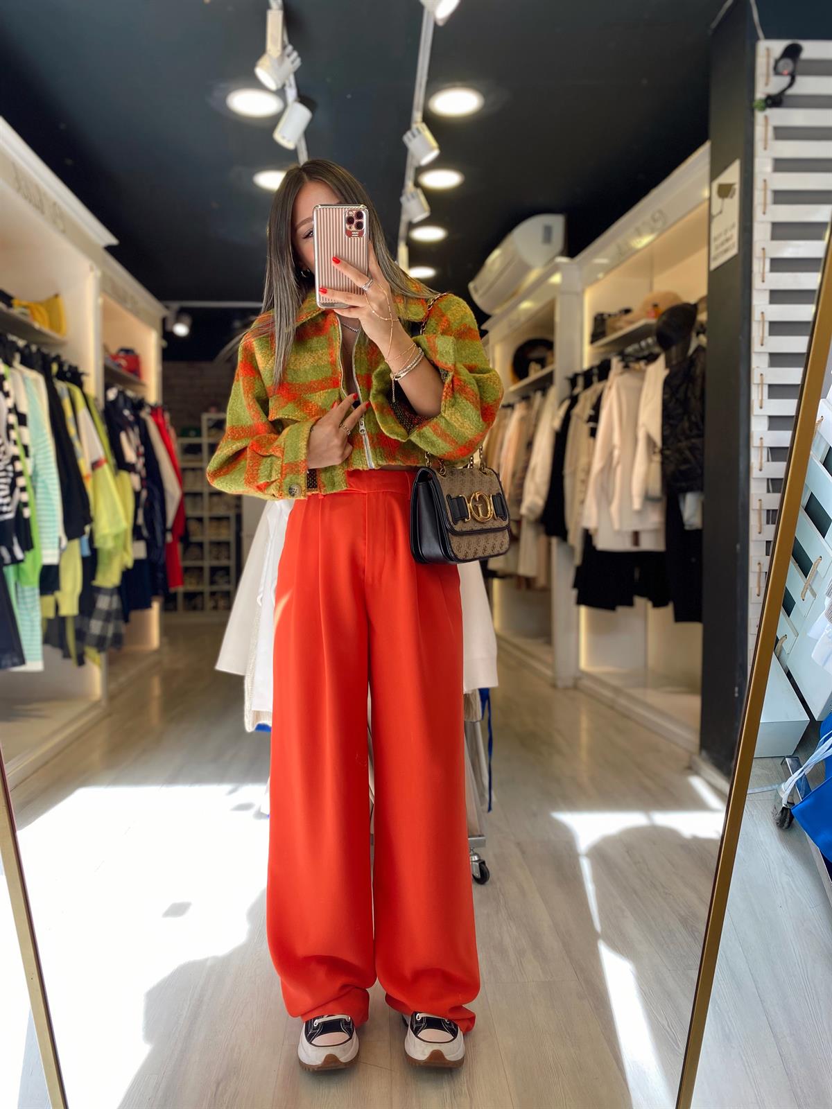 Orange Palazzo Pantolon