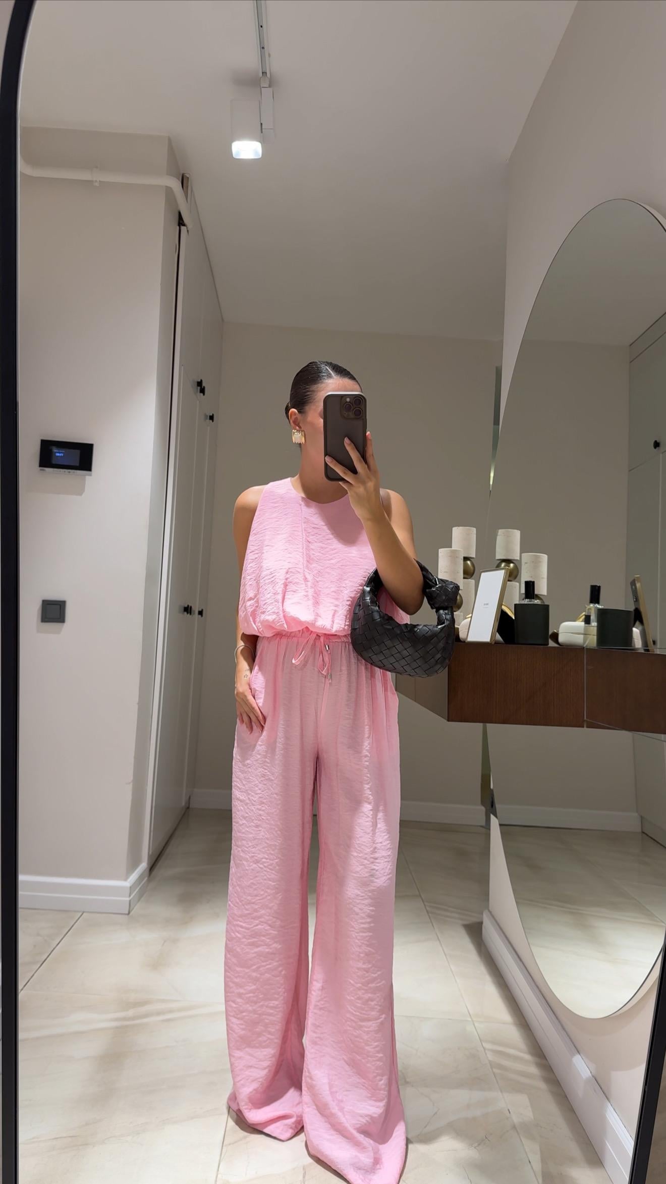 Pembe Balon Bluz Pantolon Takım