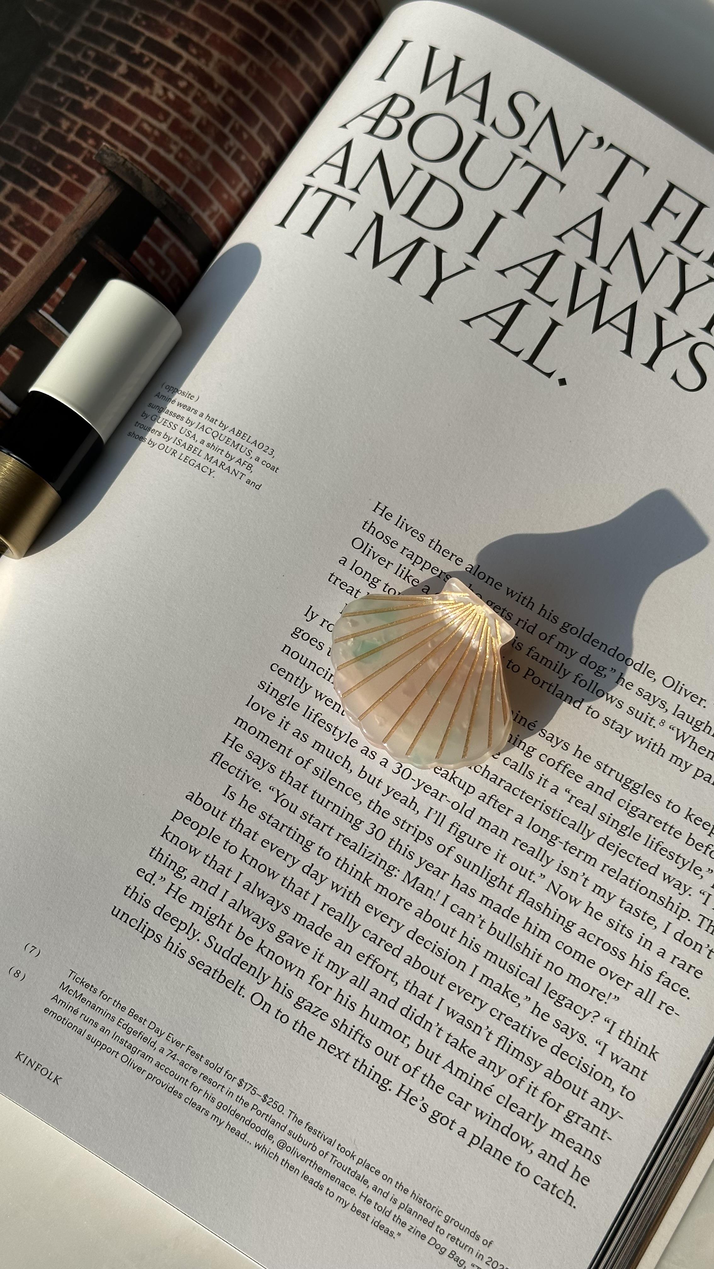 Pembe Çok Renkli İstiridye Mandal Toka