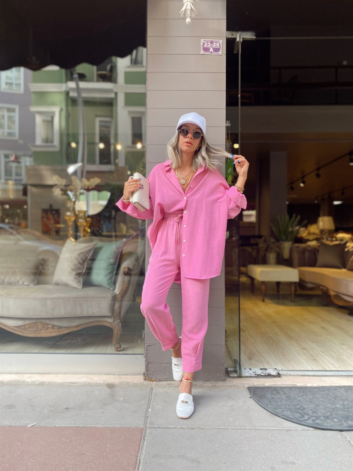 Pembe Oversize Gömlek