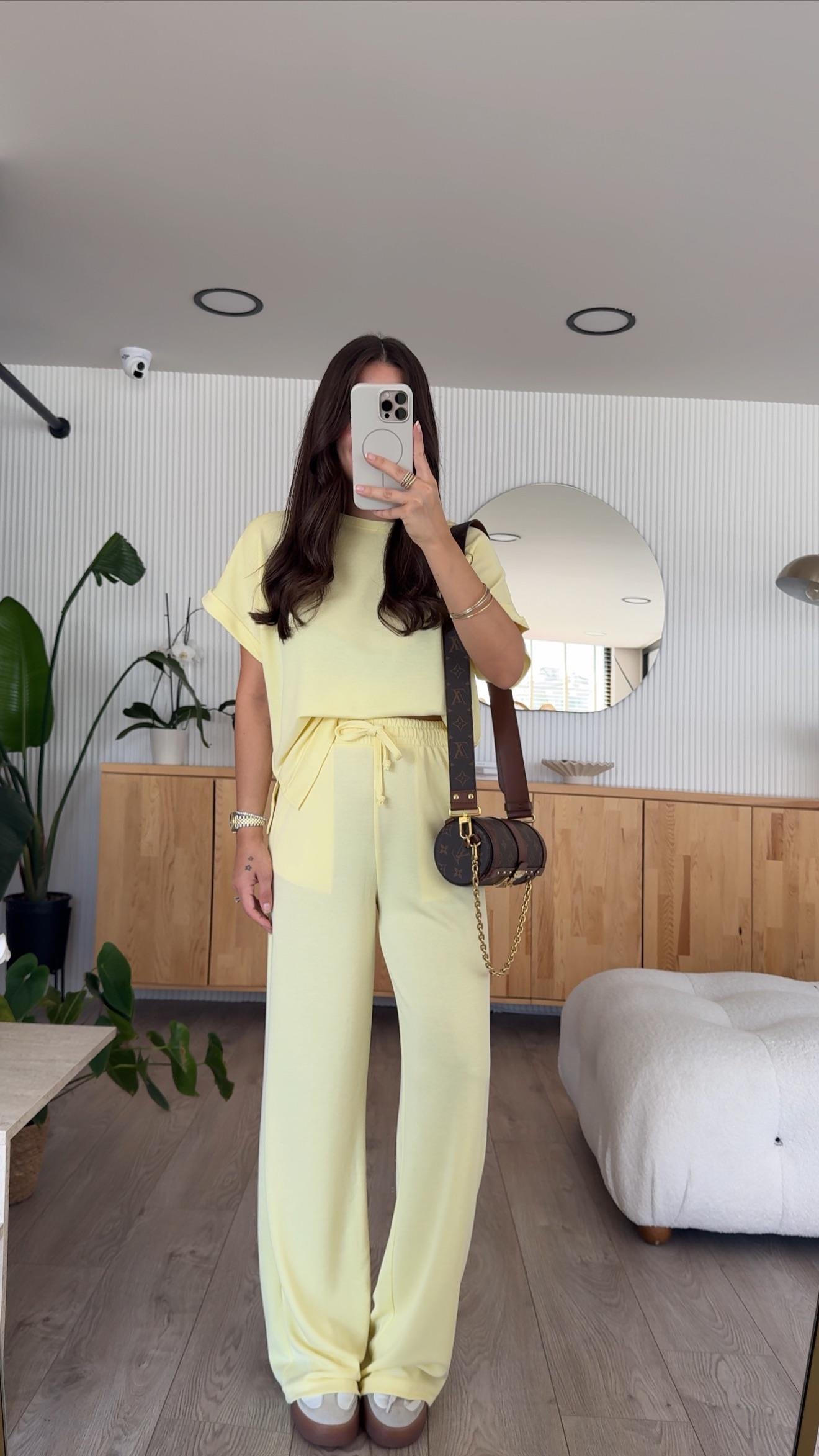 Sarı Bisiklet Yaka Marka Model Pantolon Takım