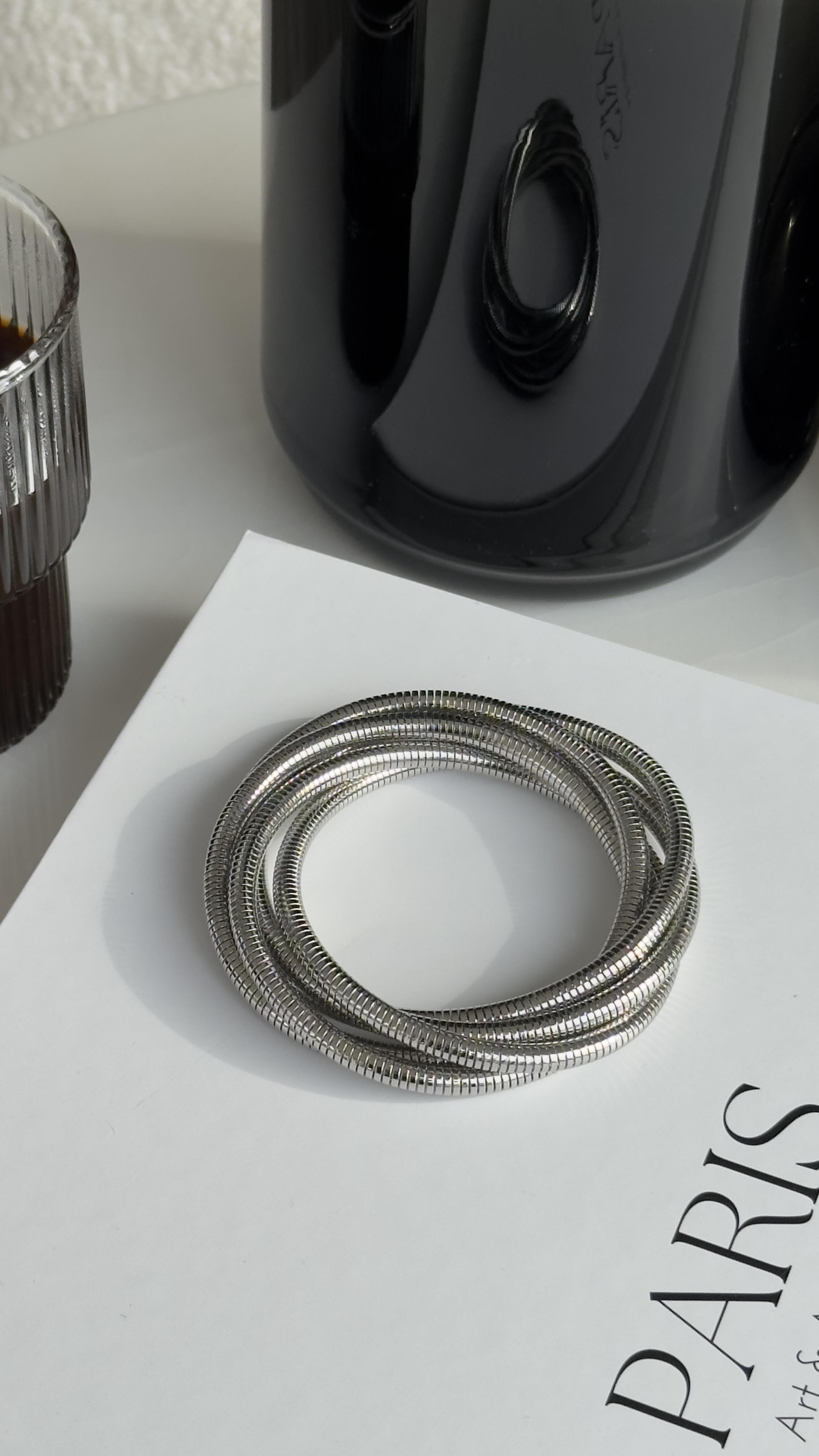 Silver Çoklu Geçmeli Lastik Bileklik