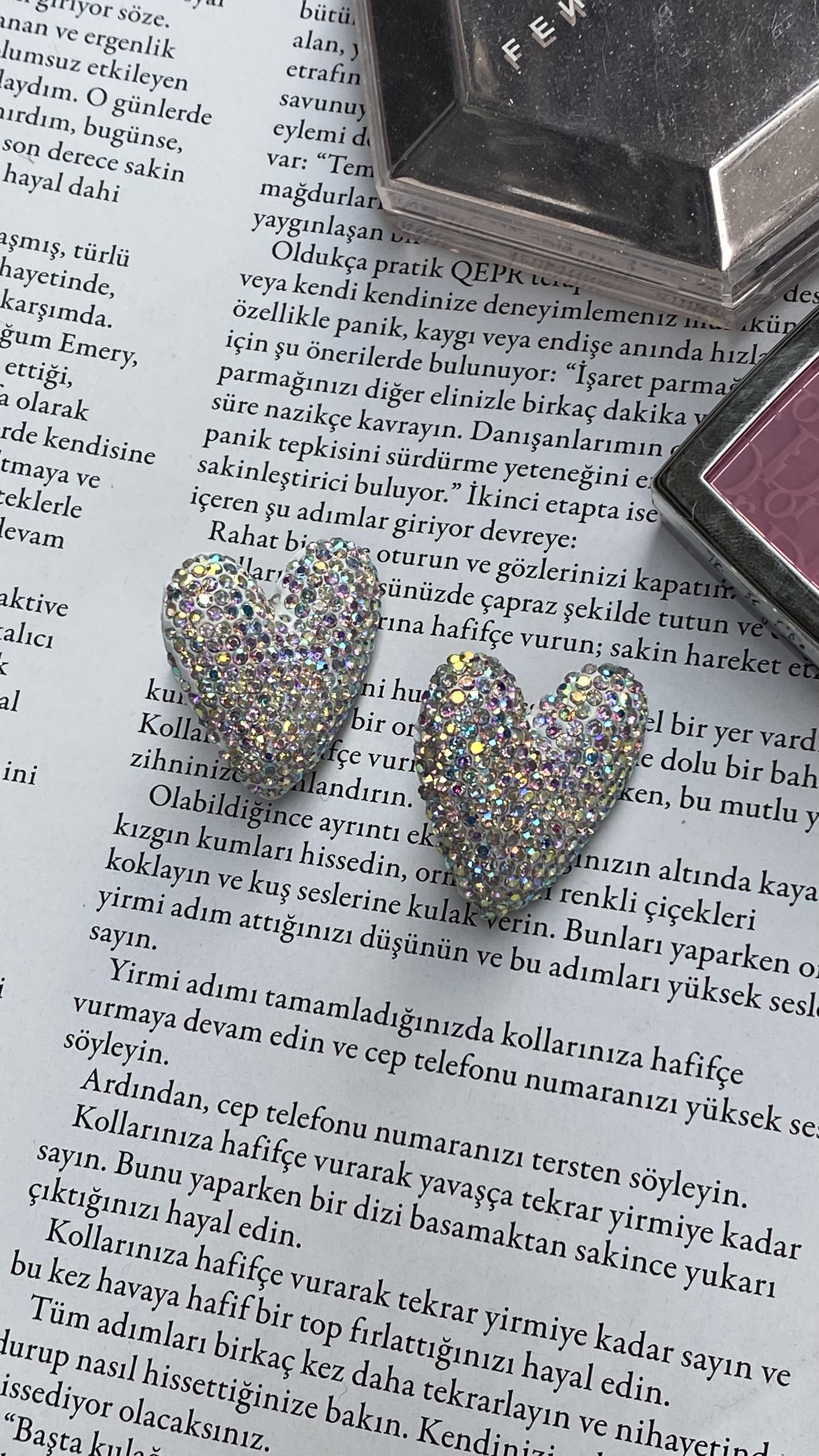 Silver Kalp Glitter Küpe