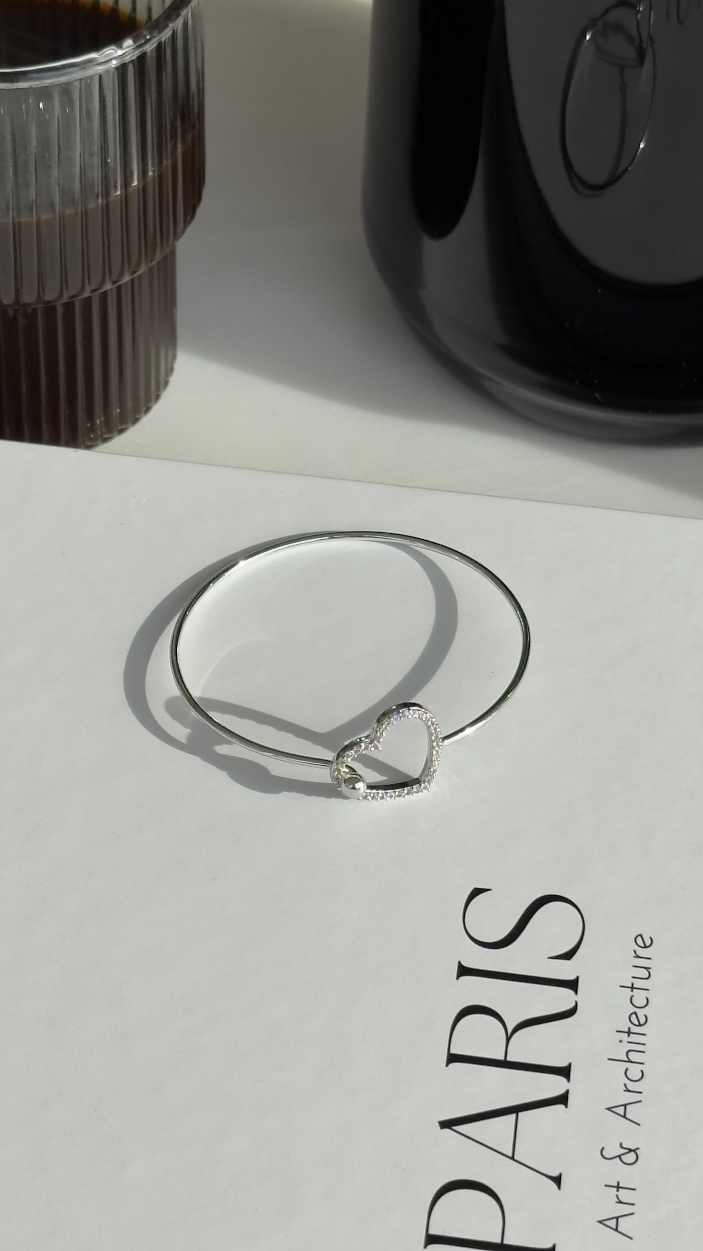 Silver Kalpli Taşlı Kelepçe Bileklik