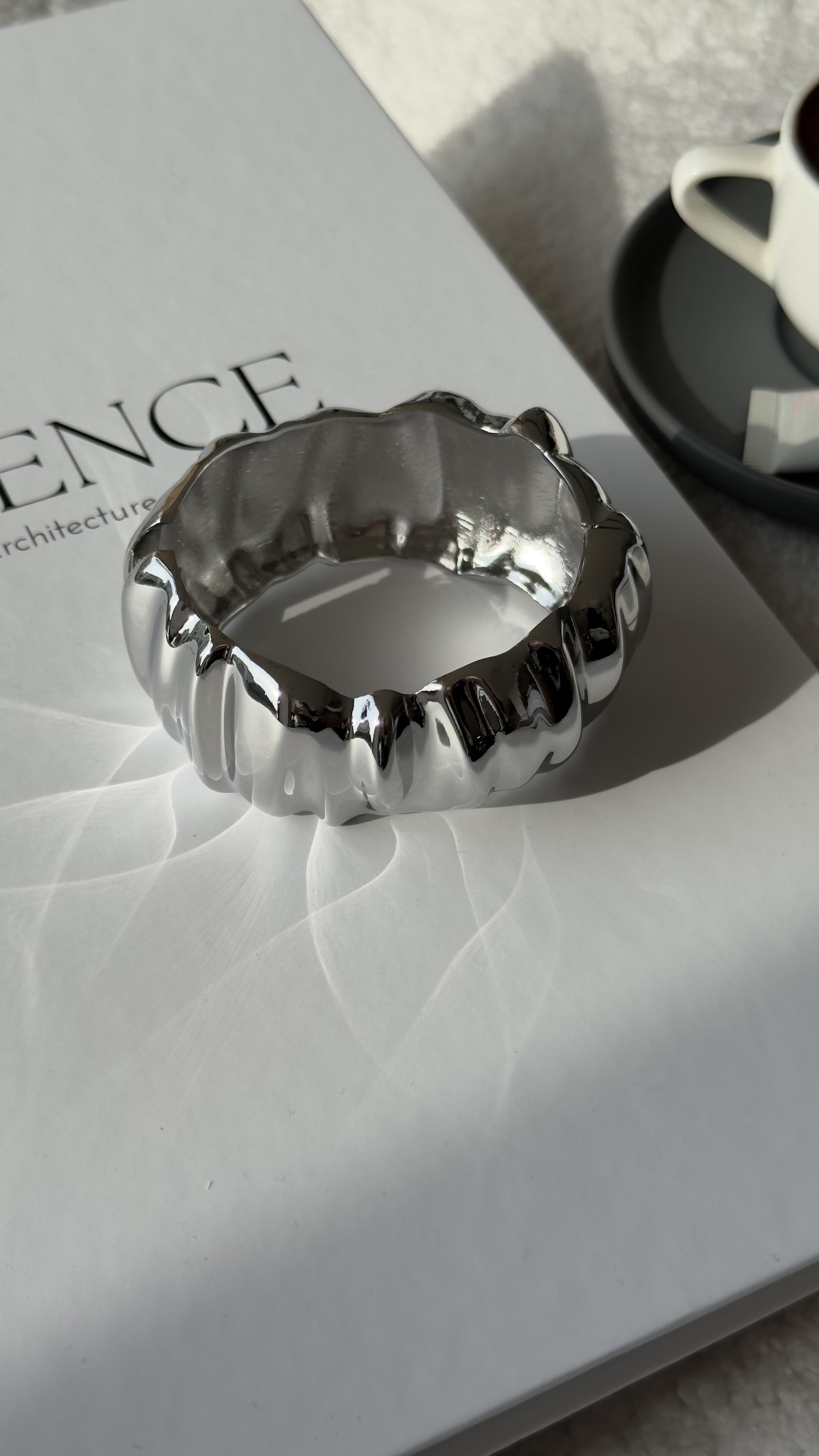 Silver Lastikli Asimetrik Bileklik