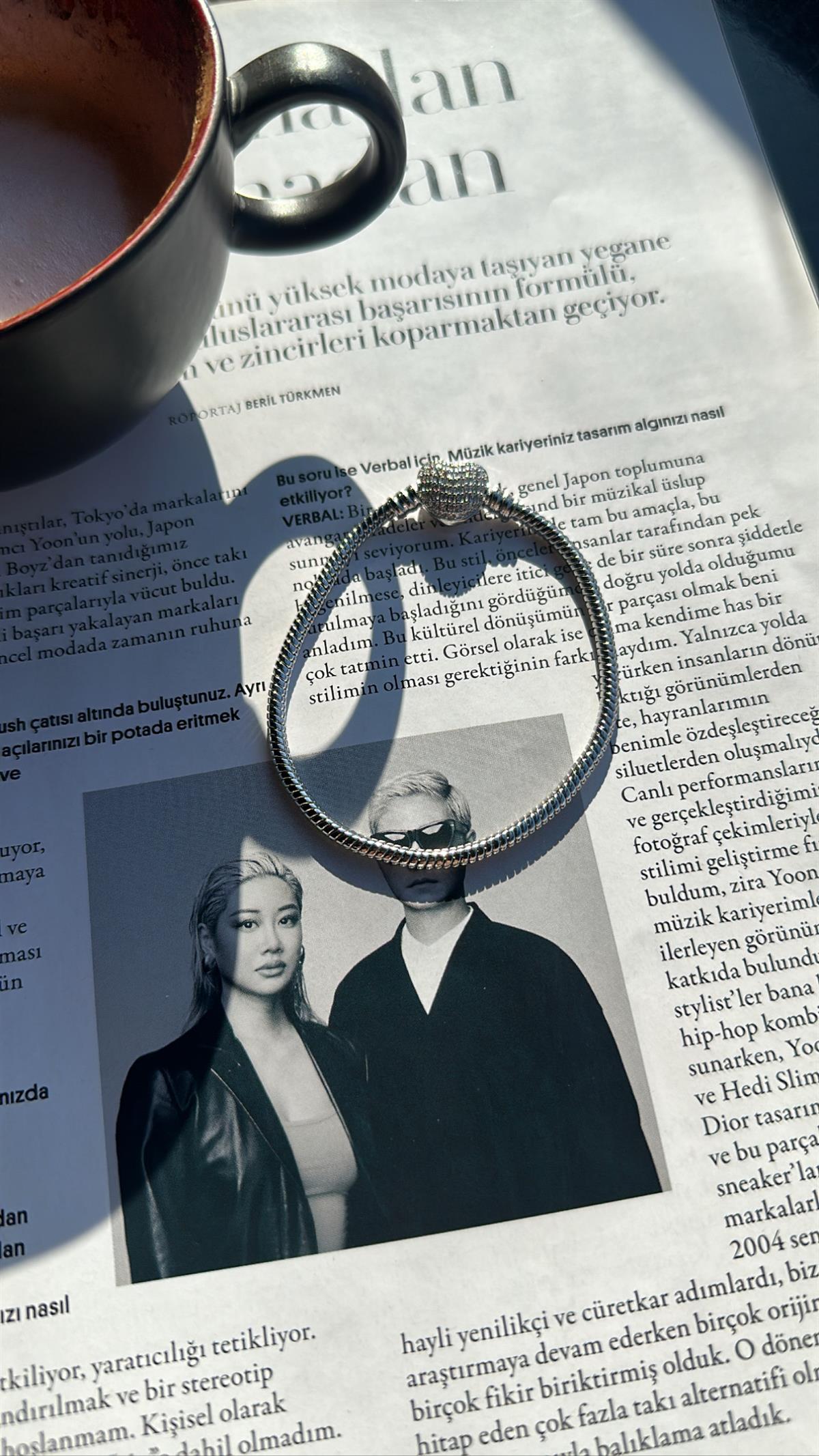 Silver Marka Model Taşlı Kalp Bileklik