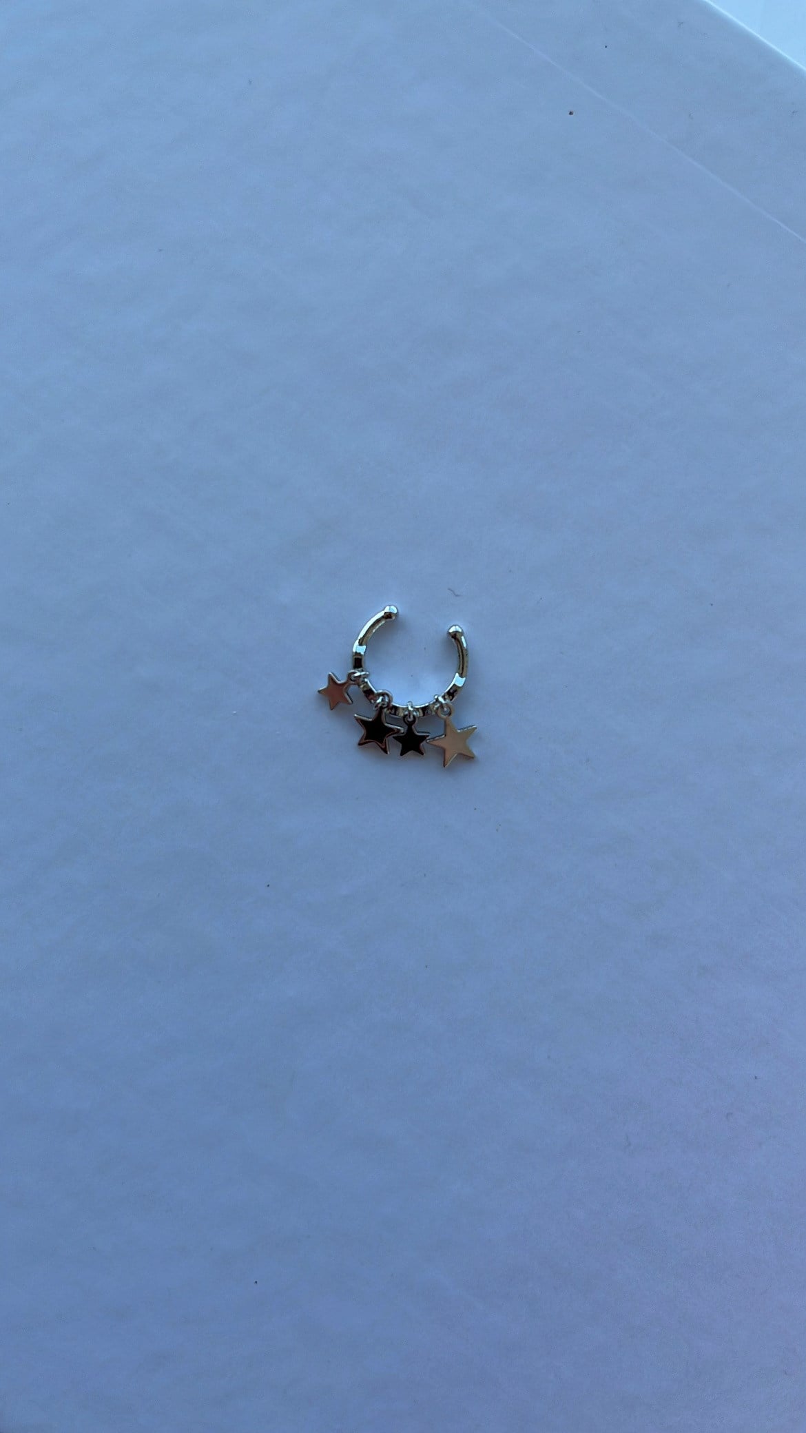 Silver Sallantılı Yıldız Earcuff Kıkırdak Küpe