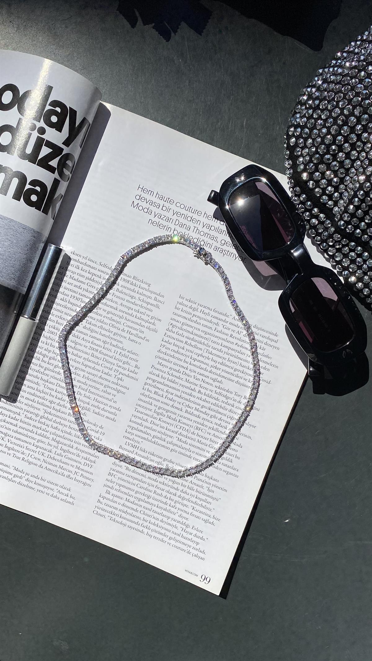 Silver Su Yolu Dönmeyen Özel Seri Çelik Kolye (45cm)